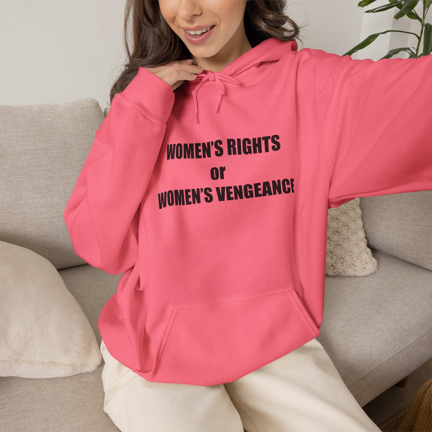 Hooded Sweatshirt - Women's Rights or Women's Vengeance - Motivational Hoodie