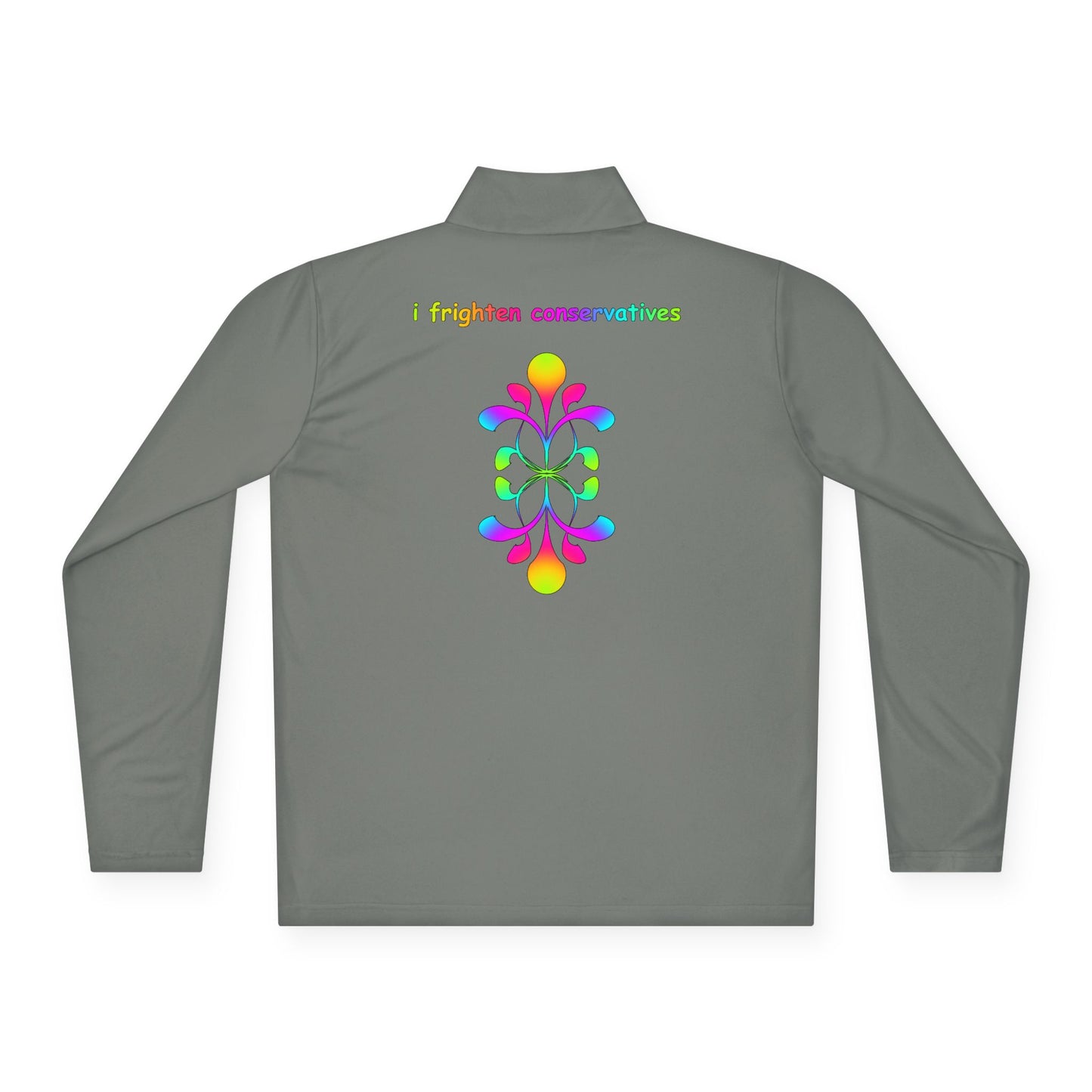 Quarter-Zip Pullover — Colorful Abstract Floral Logo "Brighten Conversations"