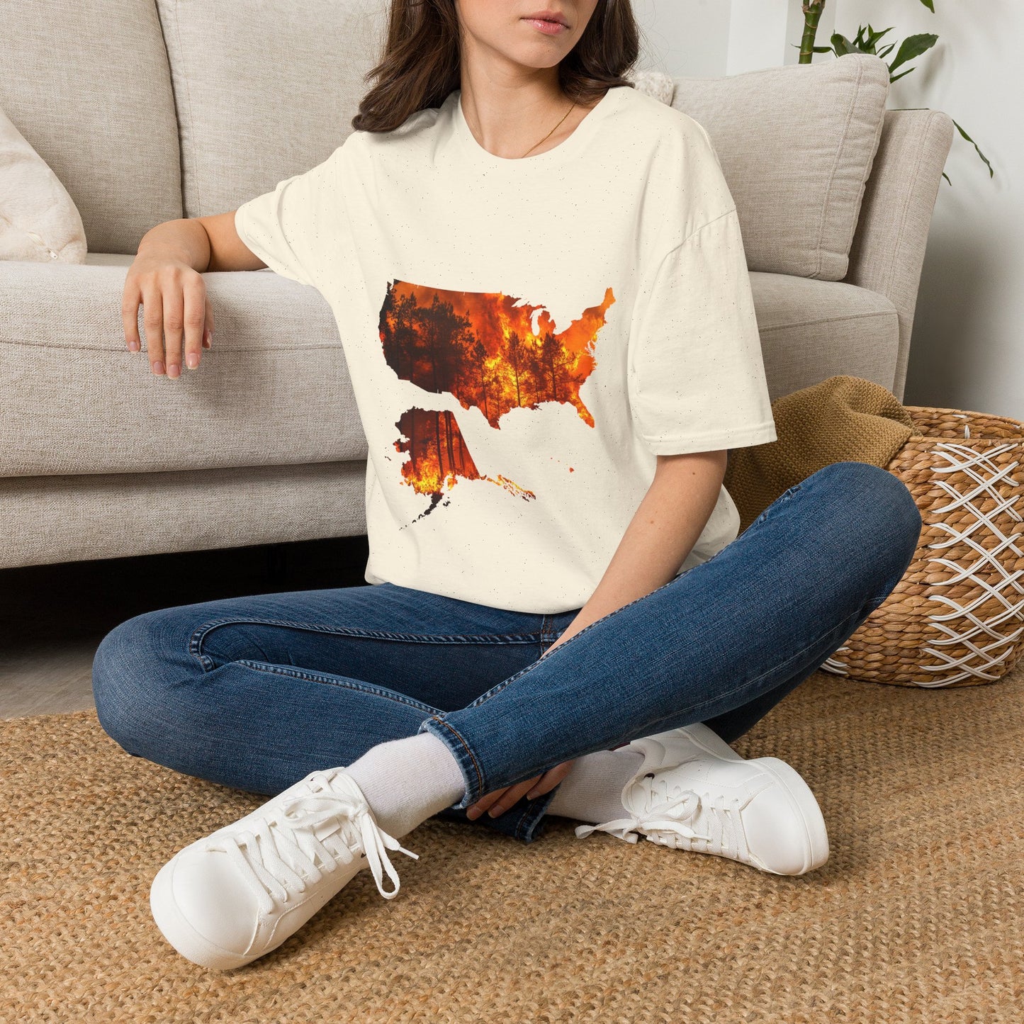 USA Map Graphic T-Shirt — Shit's on Fire Yo Awareness Tee
