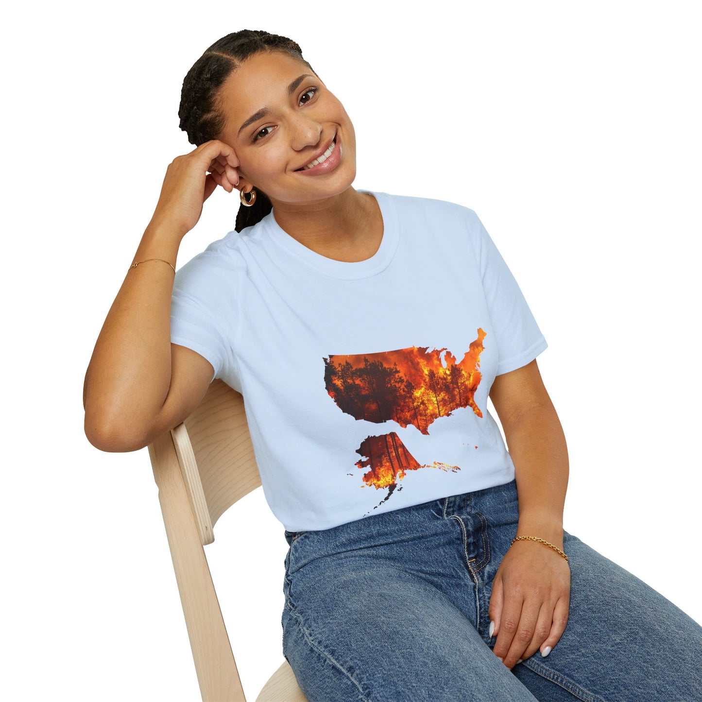USA Map Graphic T-Shirt — Shit's on Fire Yo Awareness Tee
