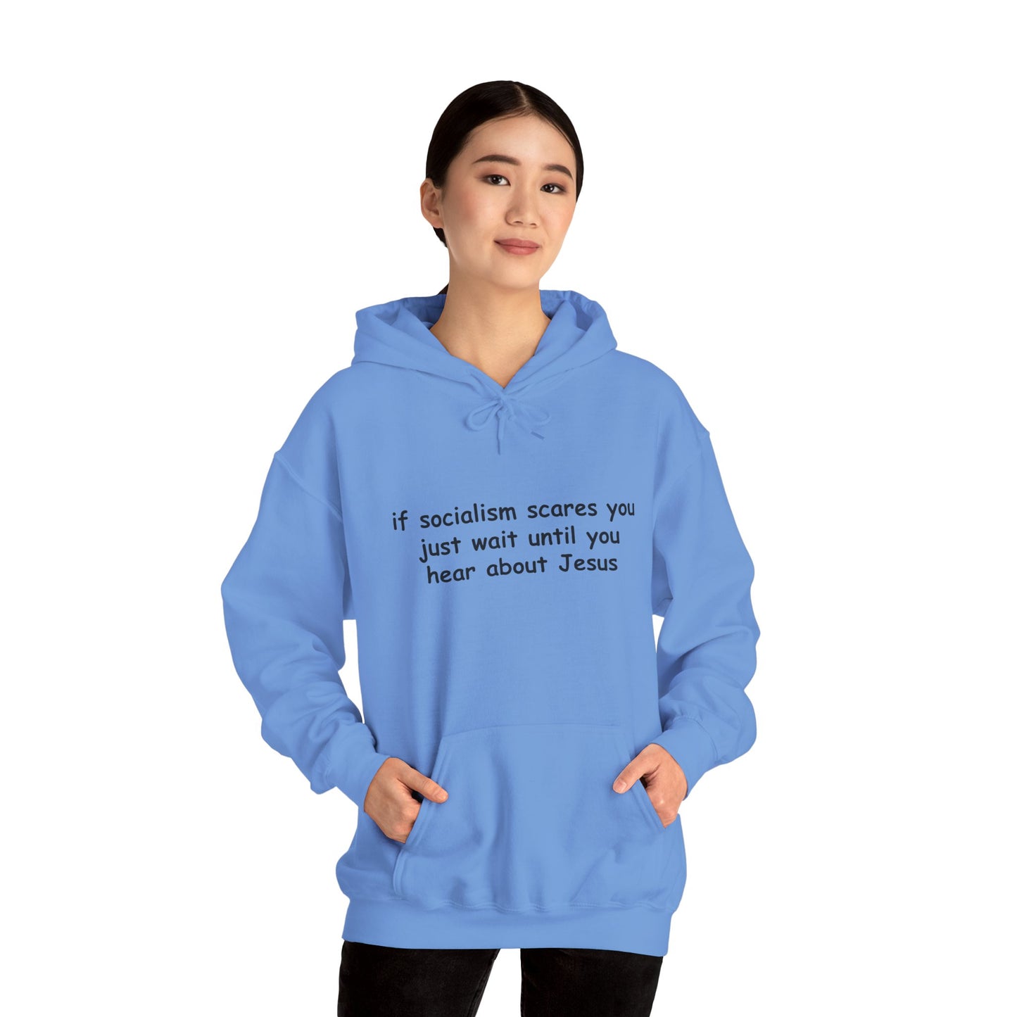 Hoodie — Socialist Jesus Ironic Slogan Hoodie
