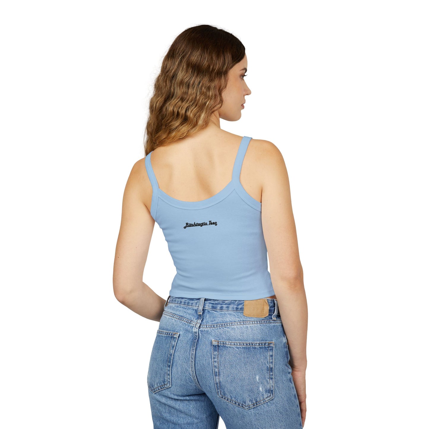 Rainbow Biohazard Crop Tank Top – Neon Hazard Symbol Spaghetti Strap