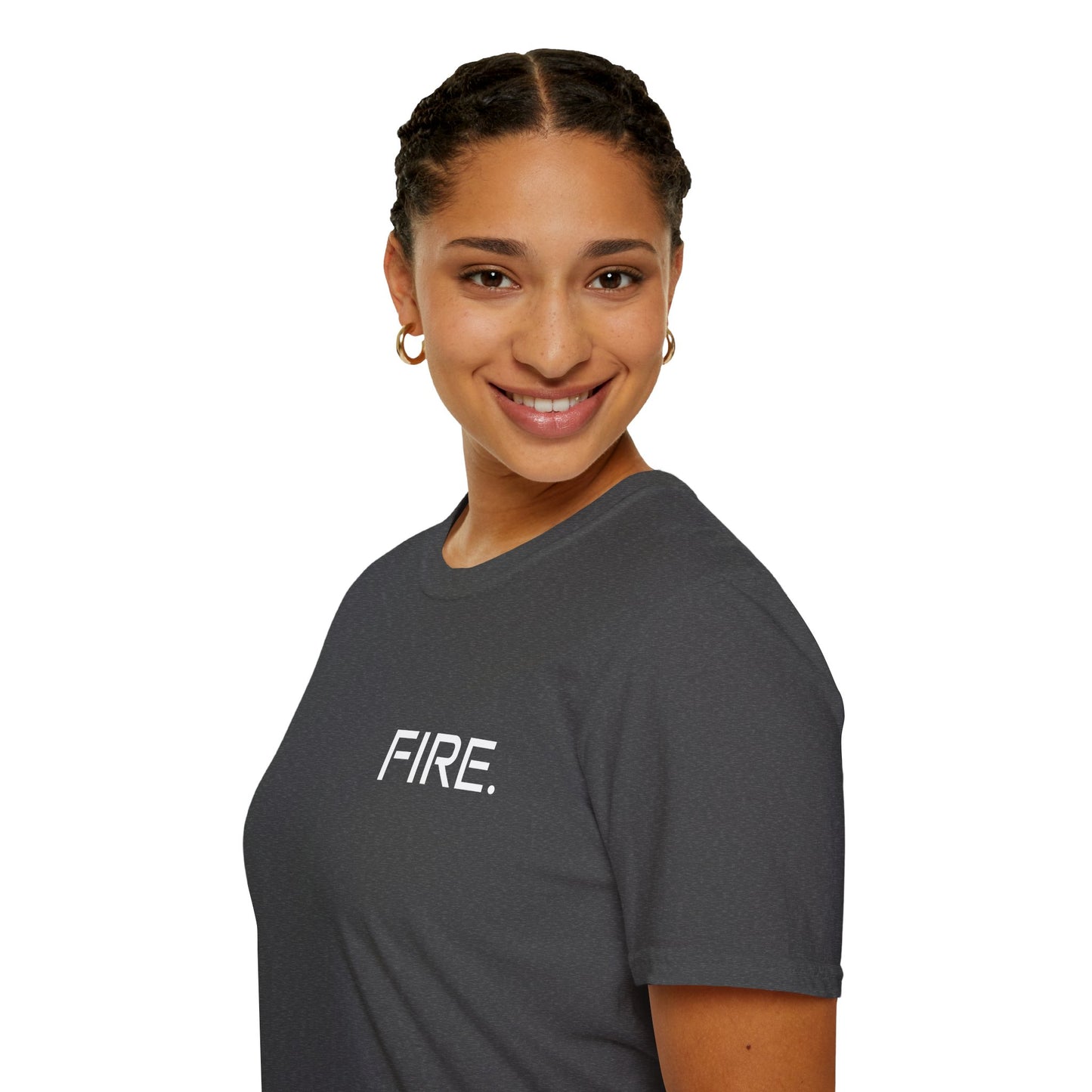 FIRE. Minimal Graphic T‑Shirt — Modern Casual Tee with Bold Text