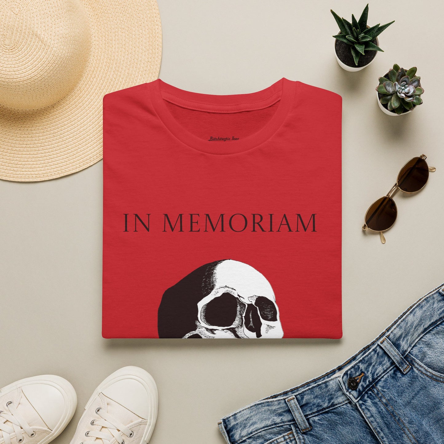 In Memoriam Skull Graphic T-Shirt, Unisex Casual Tee in Remembrance for the Death of Liberty
