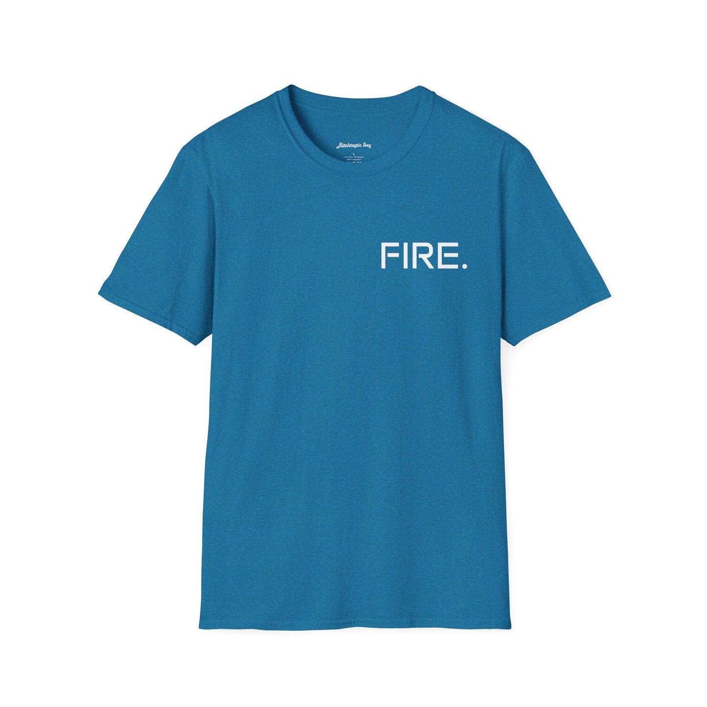 FIRE. Minimal Graphic T‑Shirt — Modern Casual Tee with Bold Text