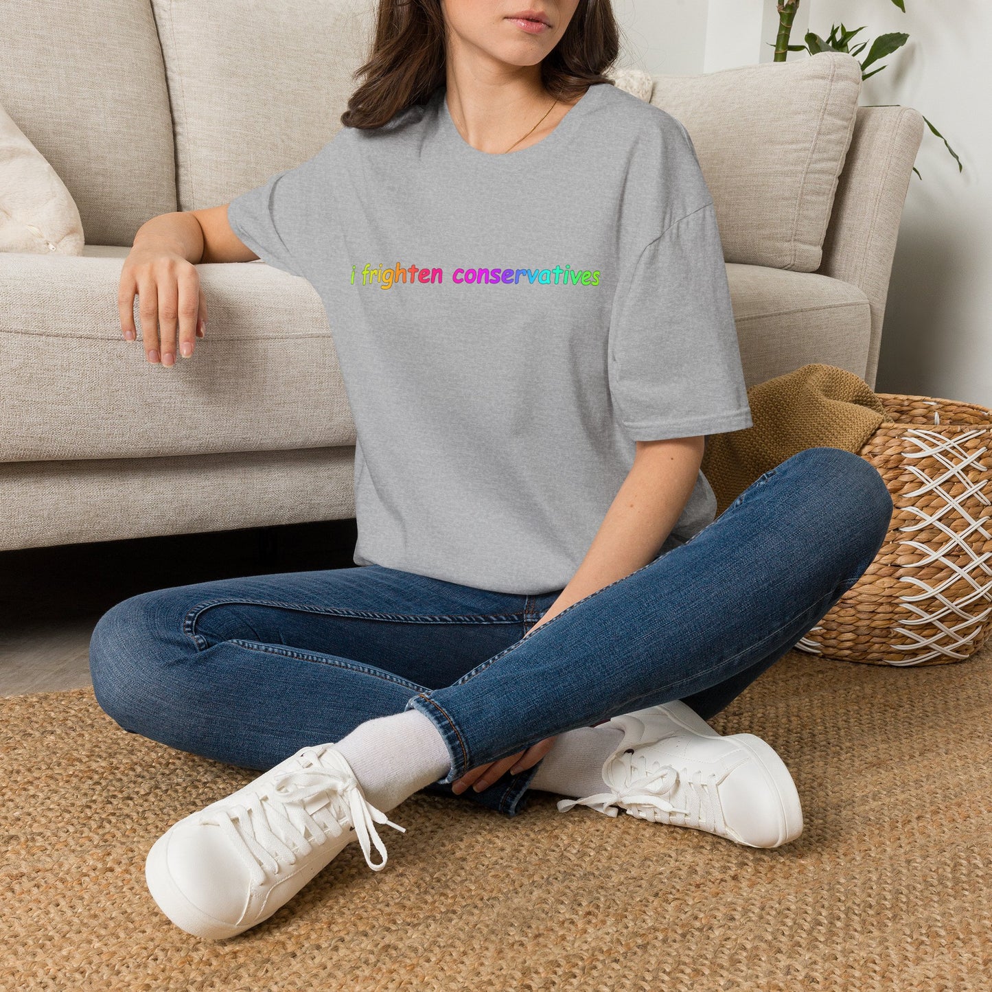 T-Shirt — "I Frighten Conservatives" Rainbow Graphic Tee
