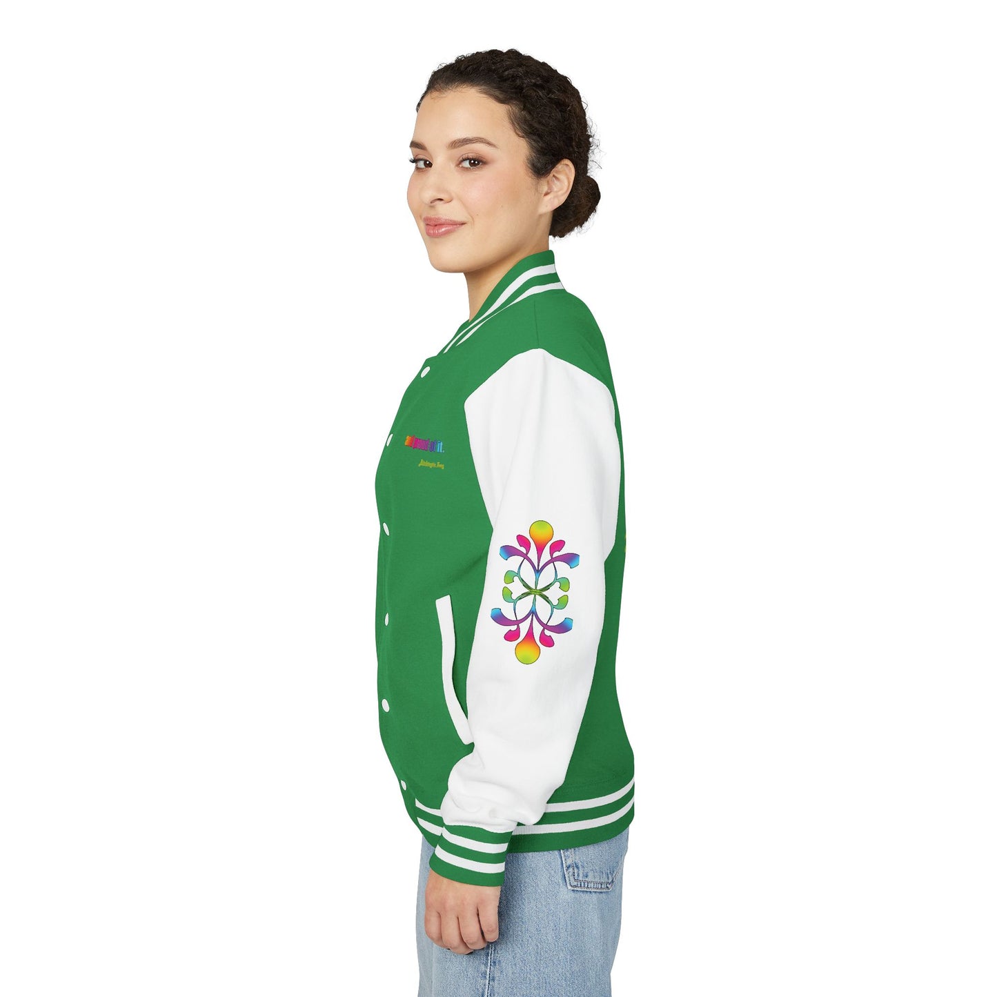 Letterman Jacket — Neon Floral "Socially Inconvenient" Varsity Jacket