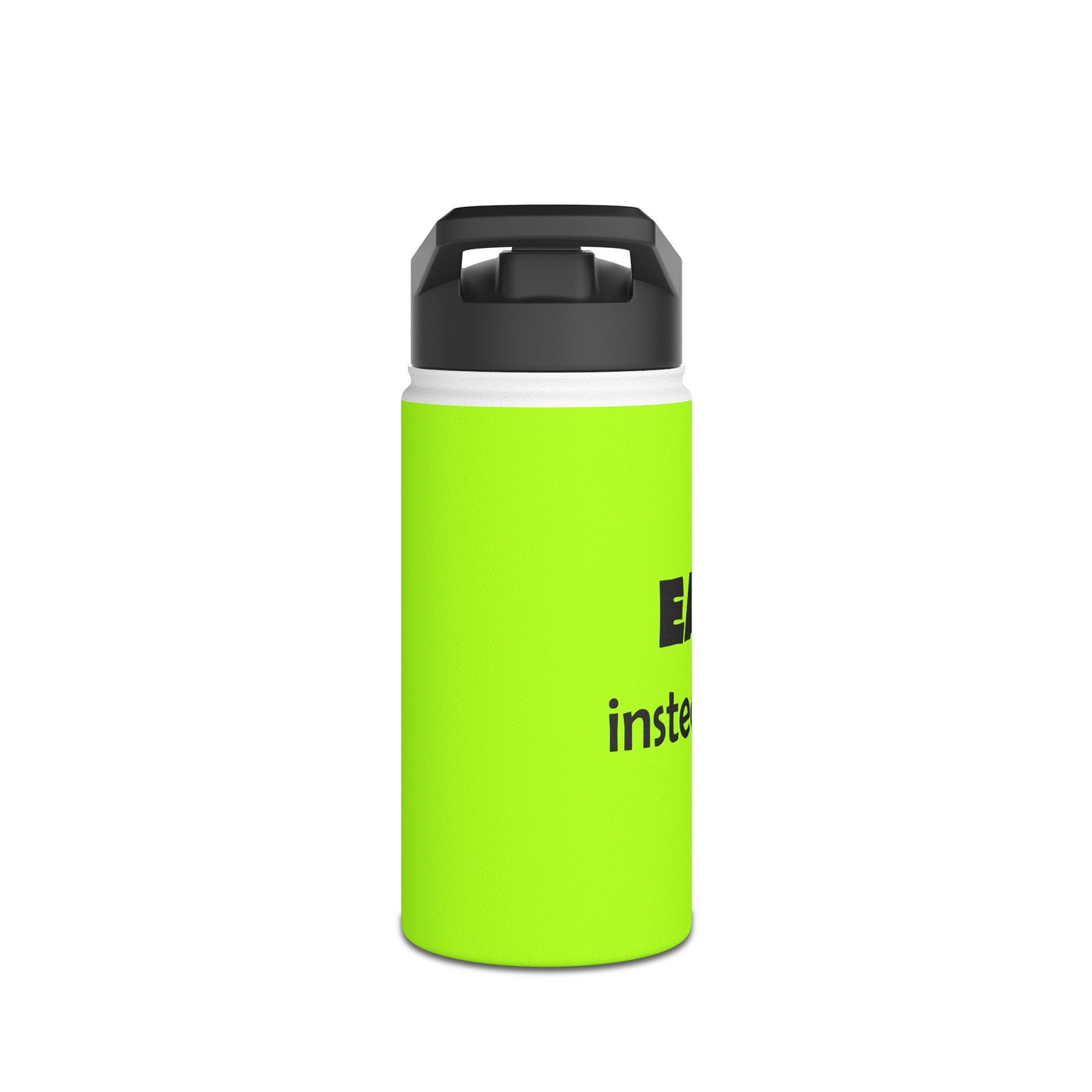 Funny Neon Stainless Steel Water Bottle — Bold 'Eat an Ass' Humorous Quote