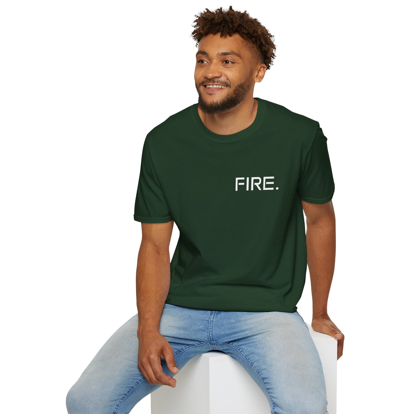 FIRE. Minimal Graphic T‑Shirt — Modern Casual Tee with Bold Text
