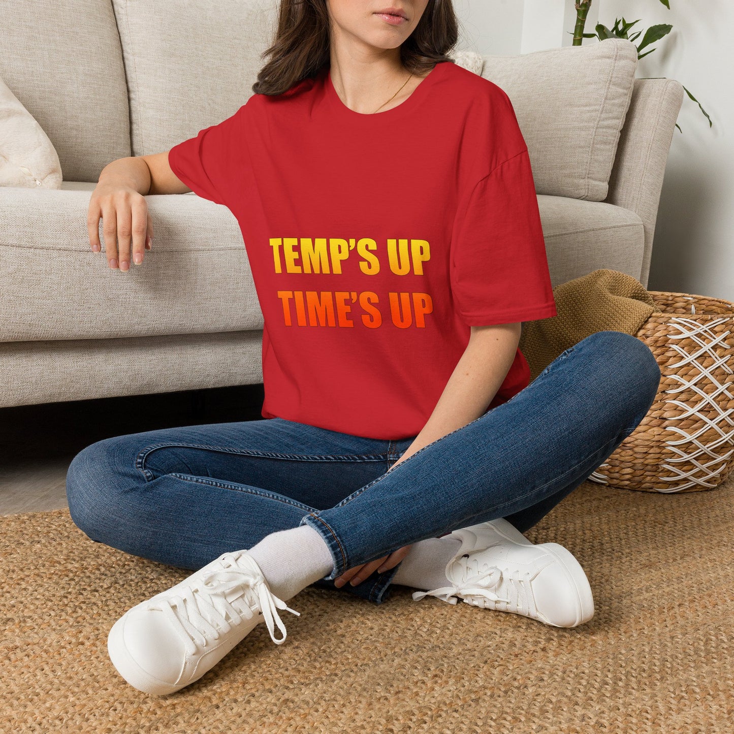 Temp's Up T-Shirt — Retro Gradient "TEMP'S UP / TIME'S UP" Graphic Tee