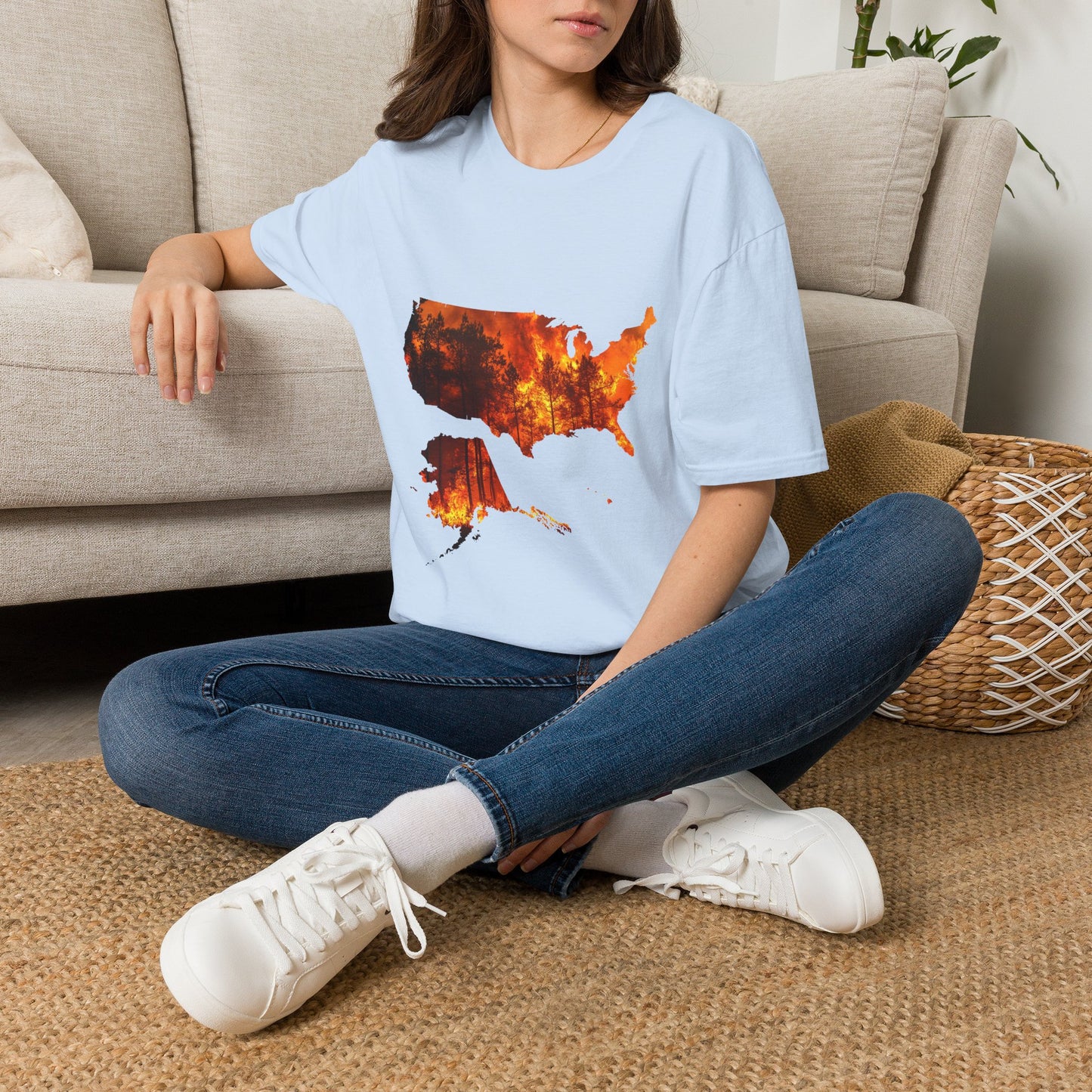 USA Map Graphic T-Shirt — Shit's on Fire Yo Awareness Tee