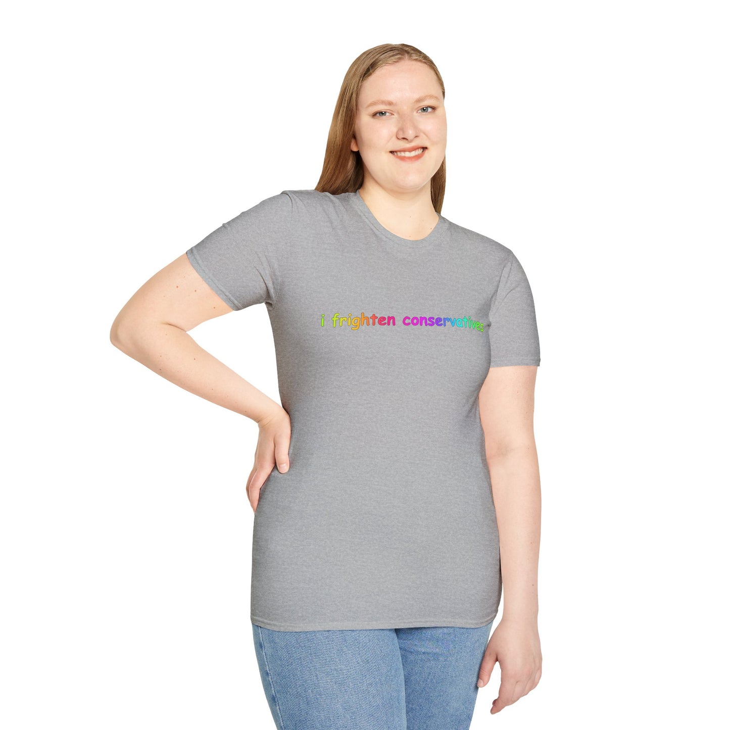 T-Shirt — "I Frighten Conservatives" Rainbow Graphic Tee