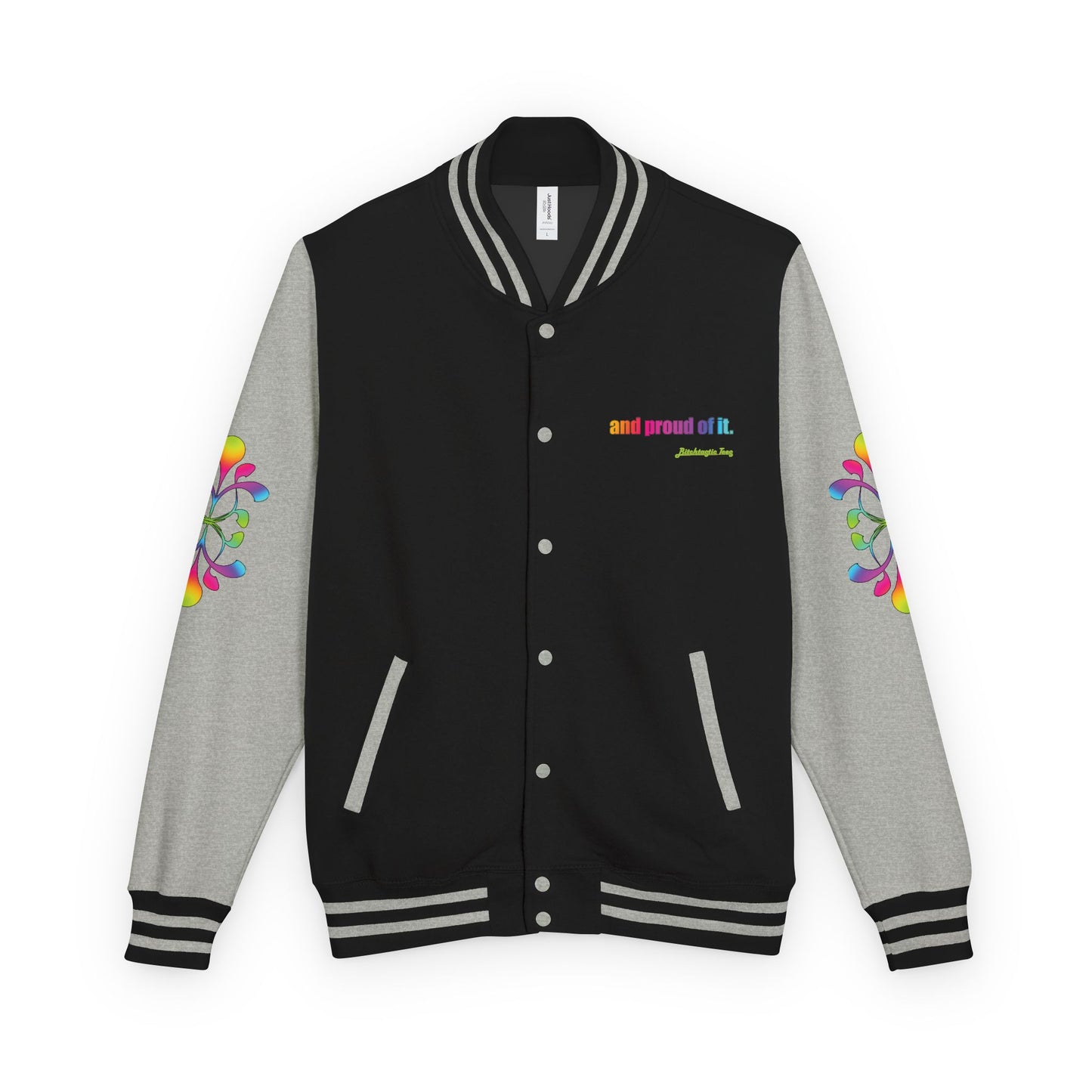Letterman Jacket — Neon Floral "Socially Inconvenient" Varsity Jacket