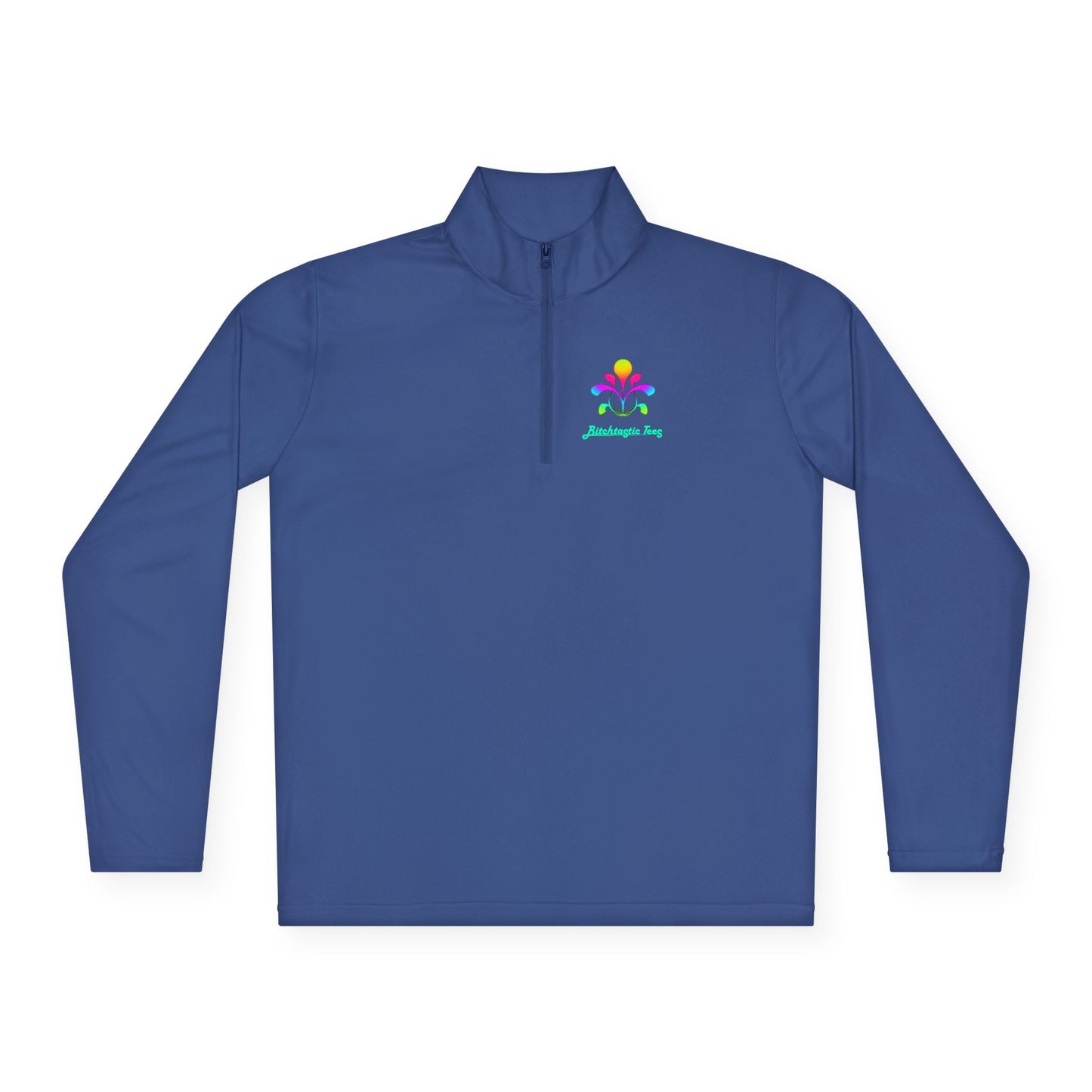 Quarter-Zip Pullover — Colorful Abstract Floral Logo "Brighten Conversations"