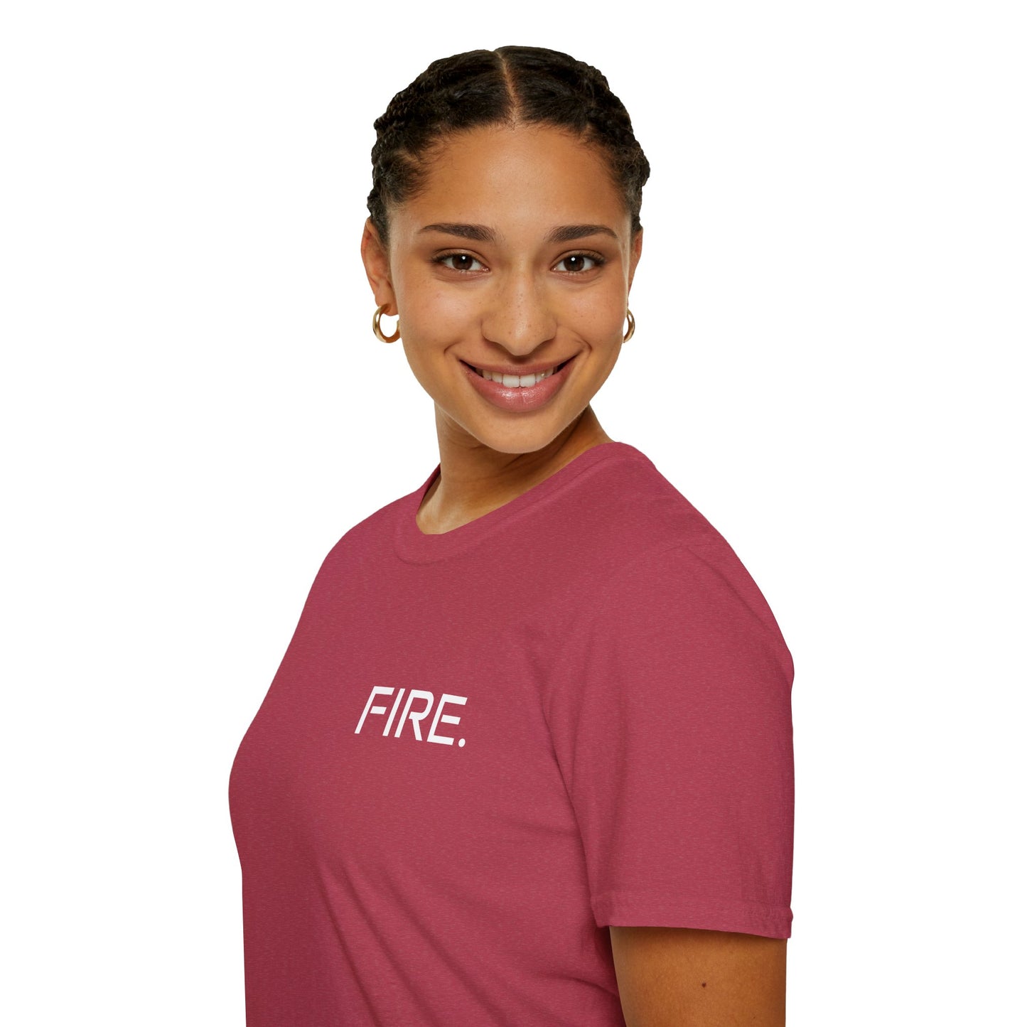 FIRE. Minimal Graphic T‑Shirt — Modern Casual Tee with Bold Text