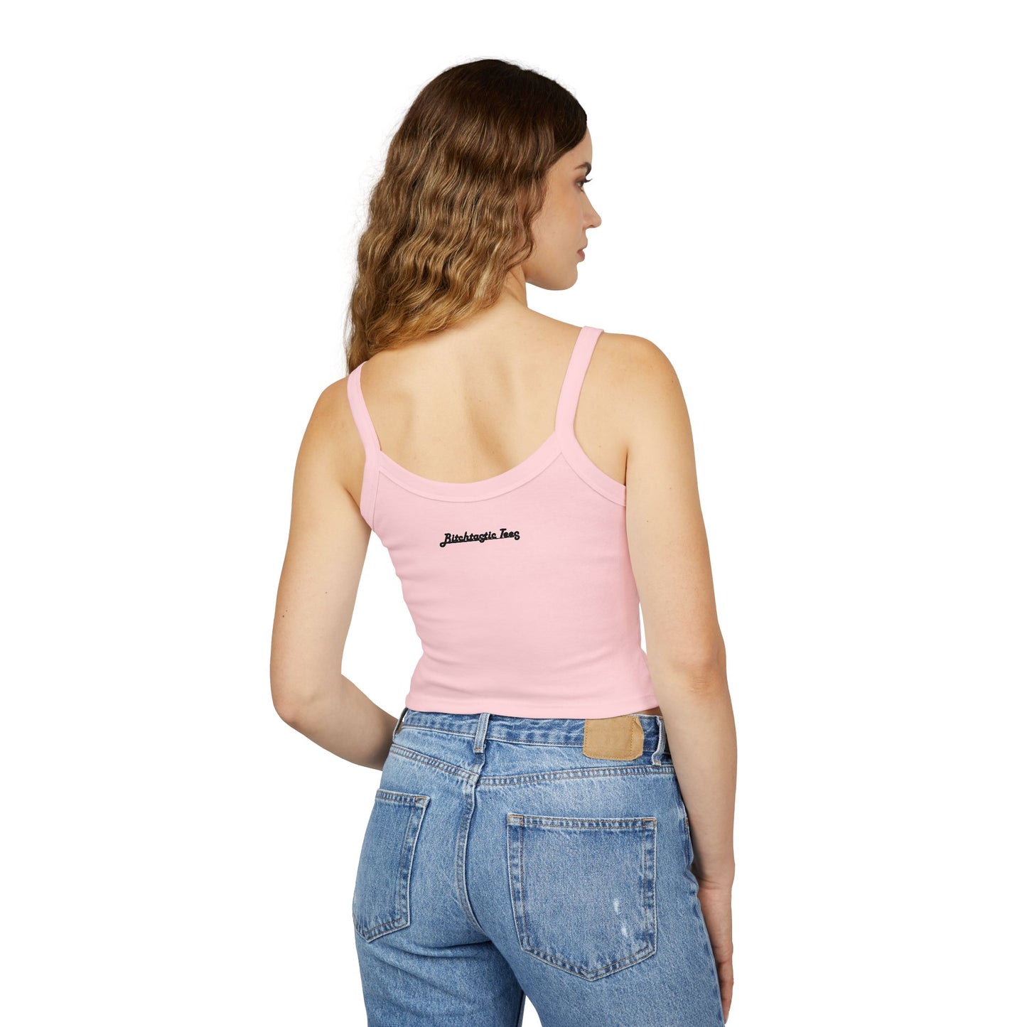 Rainbow Biohazard Crop Tank Top – Neon Hazard Symbol Spaghetti Strap