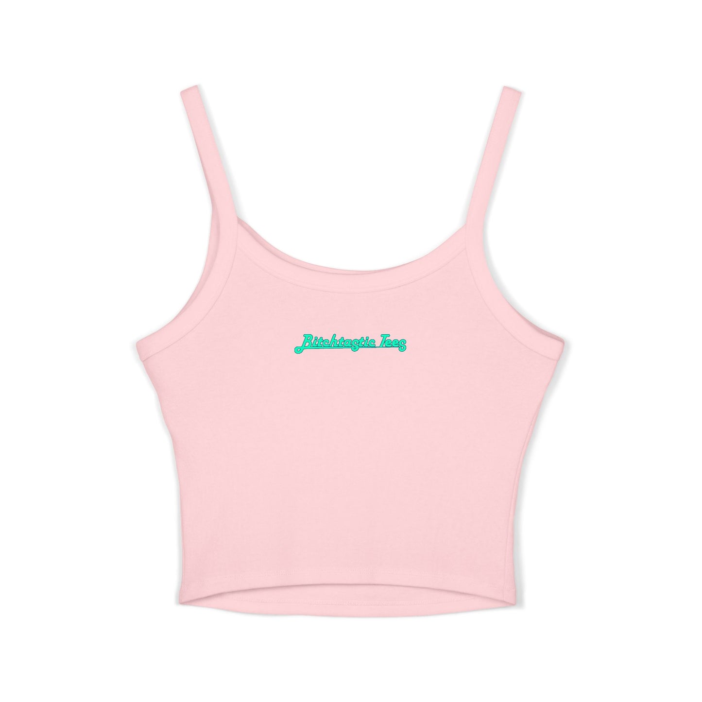 Spaghetti Tank Top — "I Frighten Conservatives" Colorful Feminist Crop