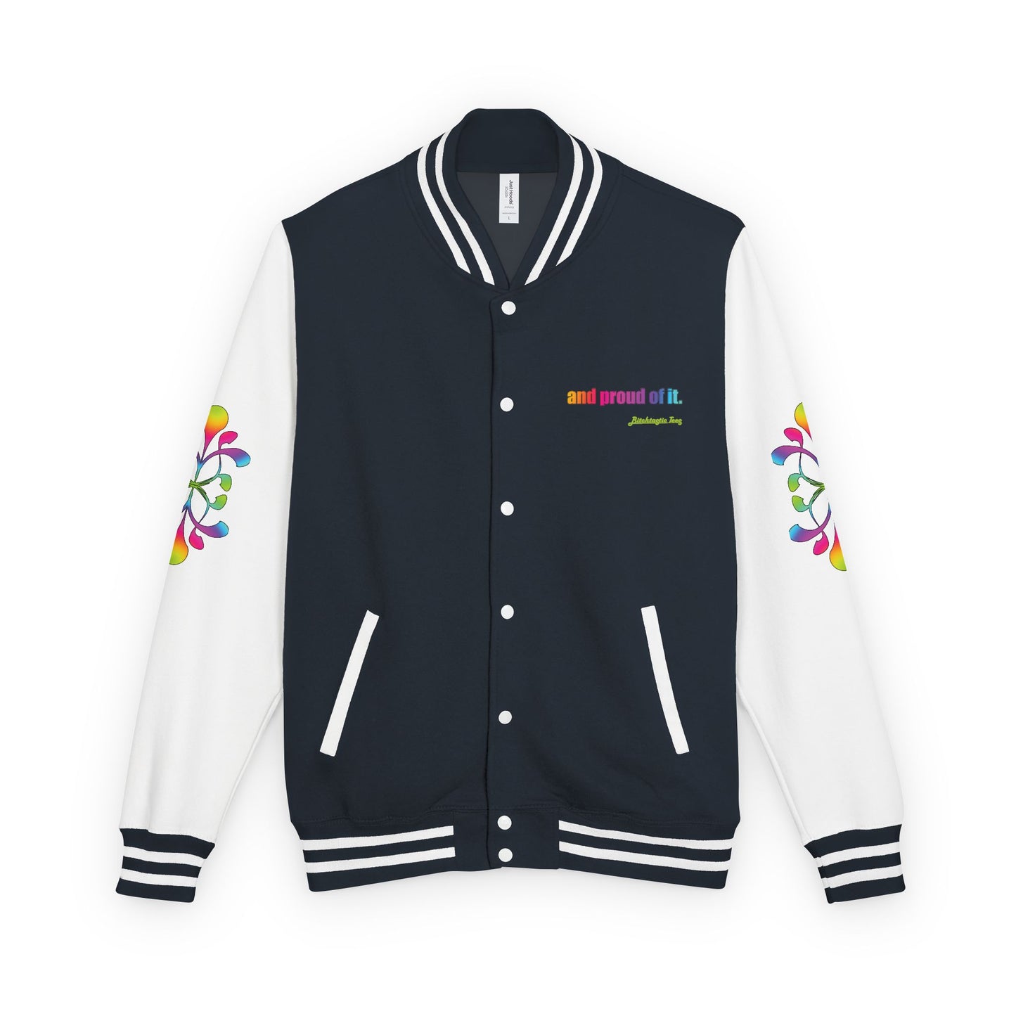 Letterman Jacket — Neon Floral "Socially Inconvenient" Varsity Jacket