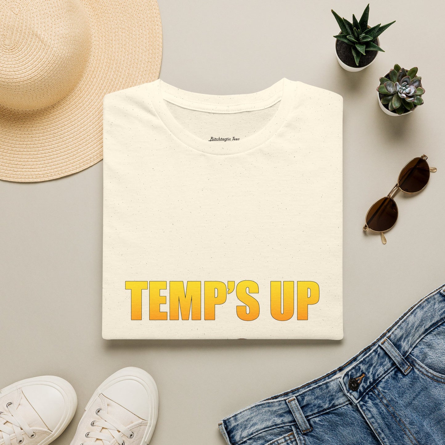 Temp's Up T-Shirt — Retro Gradient "TEMP'S UP / TIME'S UP" Graphic Tee