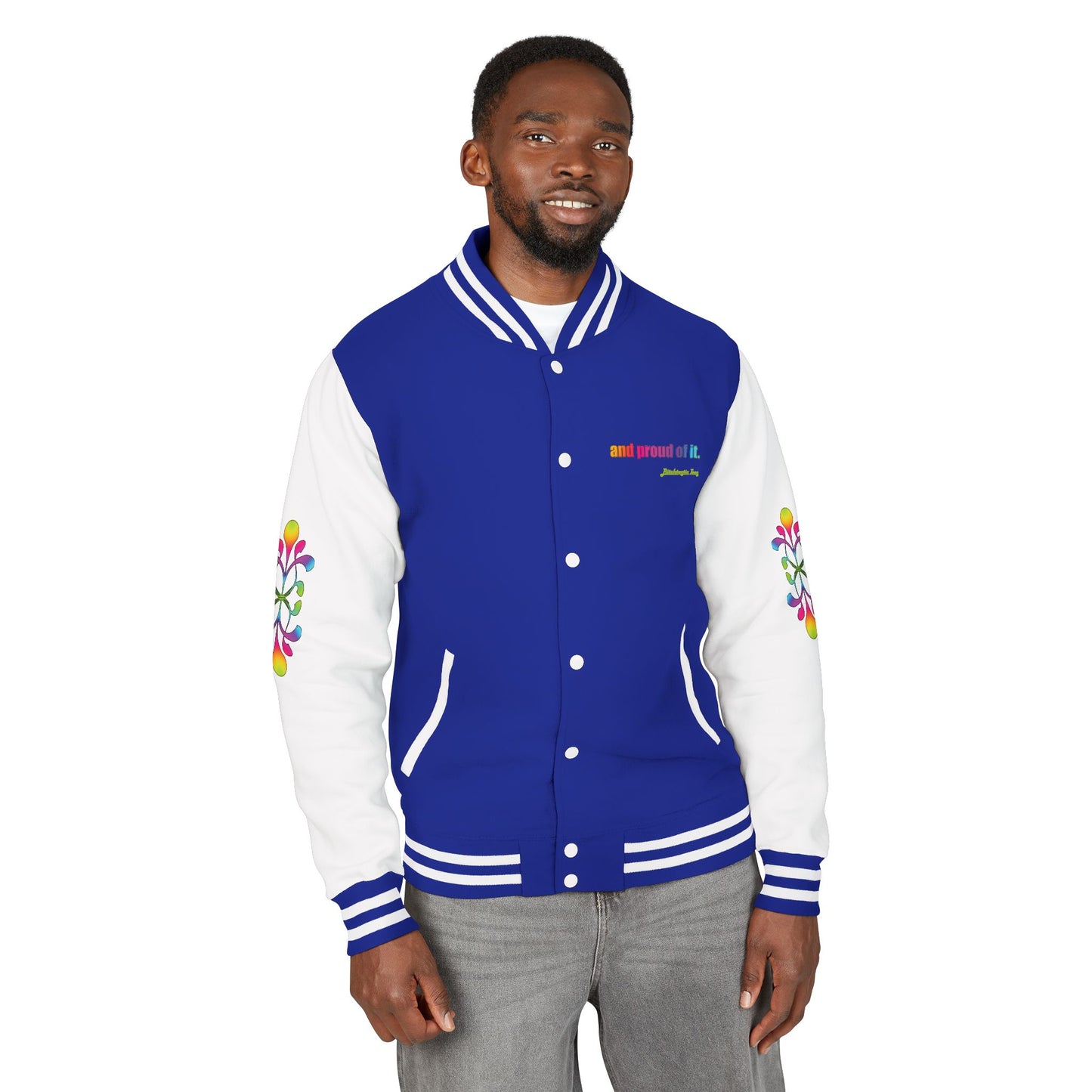 Letterman Jacket — Neon Floral "Socially Inconvenient" Varsity Jacket