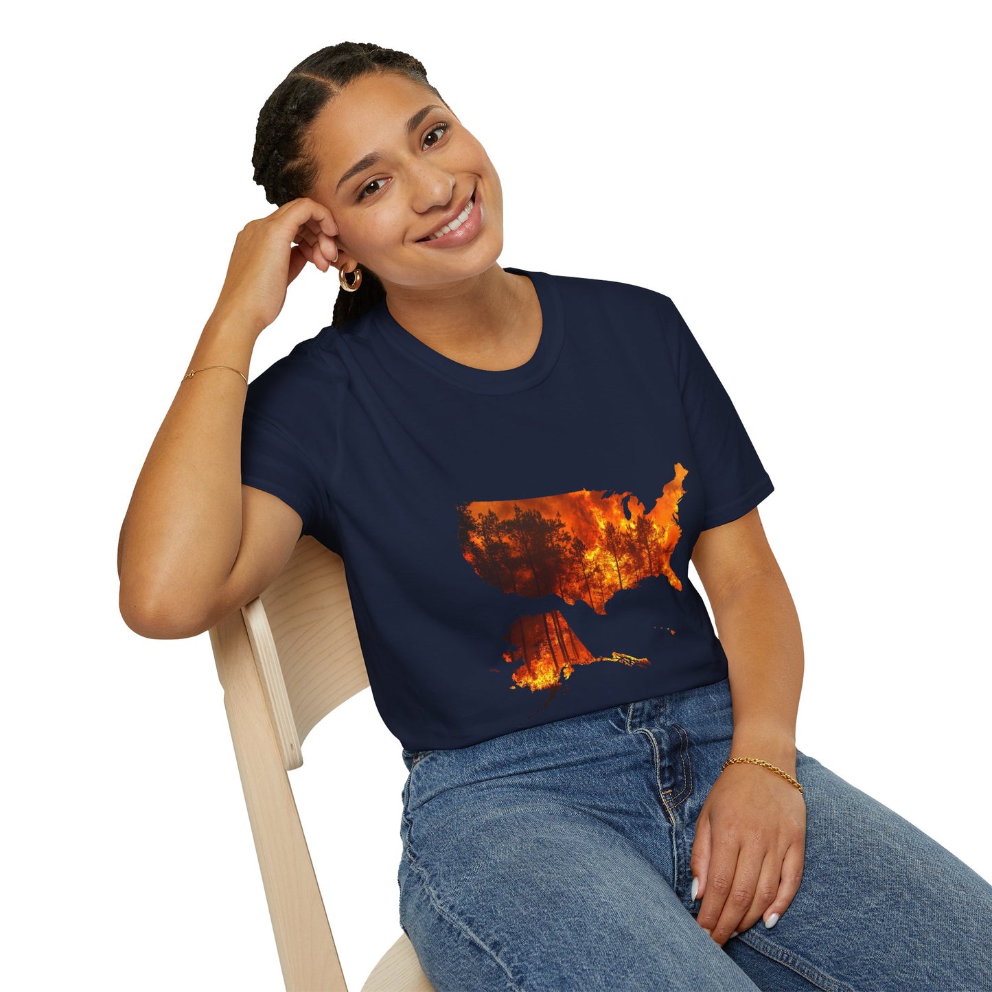 USA Map Graphic T-Shirt — Shit's on Fire Yo Awareness Tee