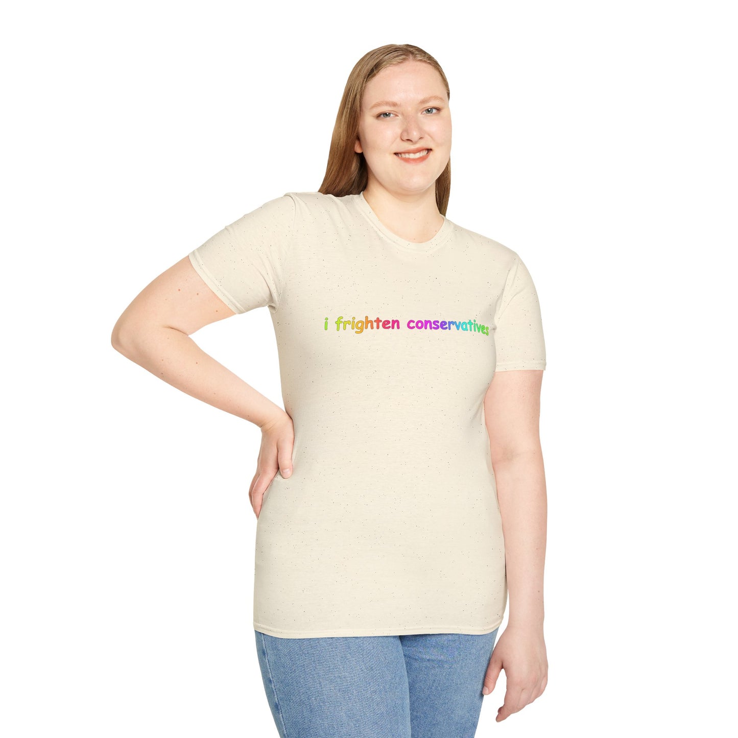 T-Shirt — "I Frighten Conservatives" Rainbow Graphic Tee