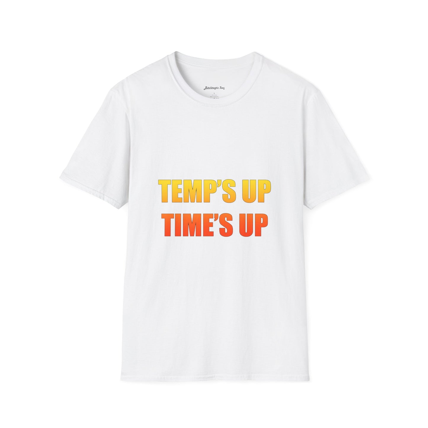 Temp's Up T-Shirt — Retro Gradient "TEMP'S UP / TIME'S UP" Graphic Tee