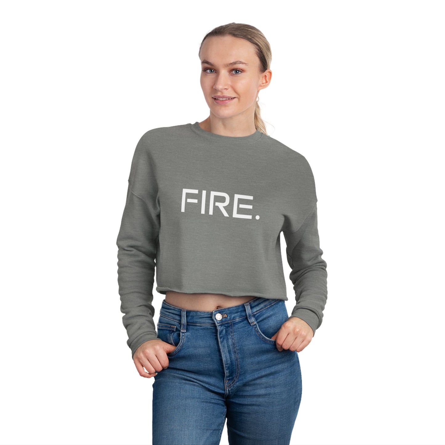 FIRE. Cropped Sweatshirt — Women's Casual Graphic Crop Top