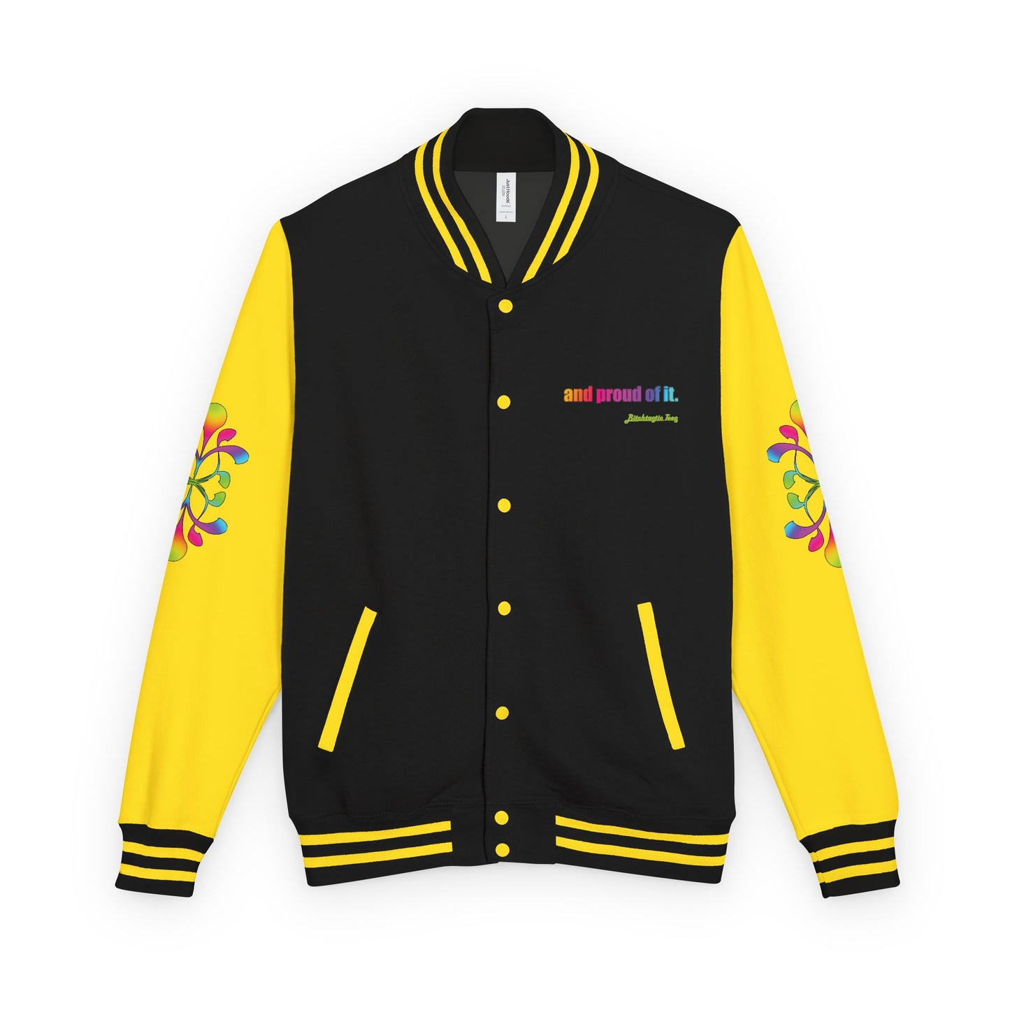Letterman Jacket — Neon Floral "Socially Inconvenient" Varsity Jacket