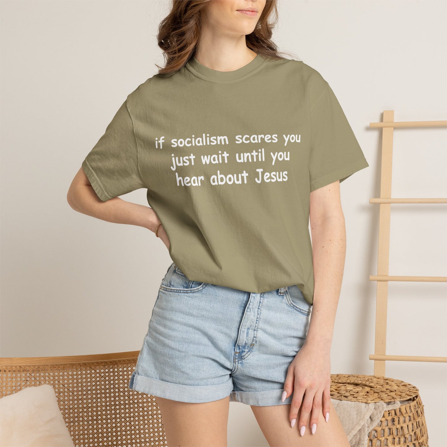 Socialist Jesus — Modern Theological Irony Slogan Tee