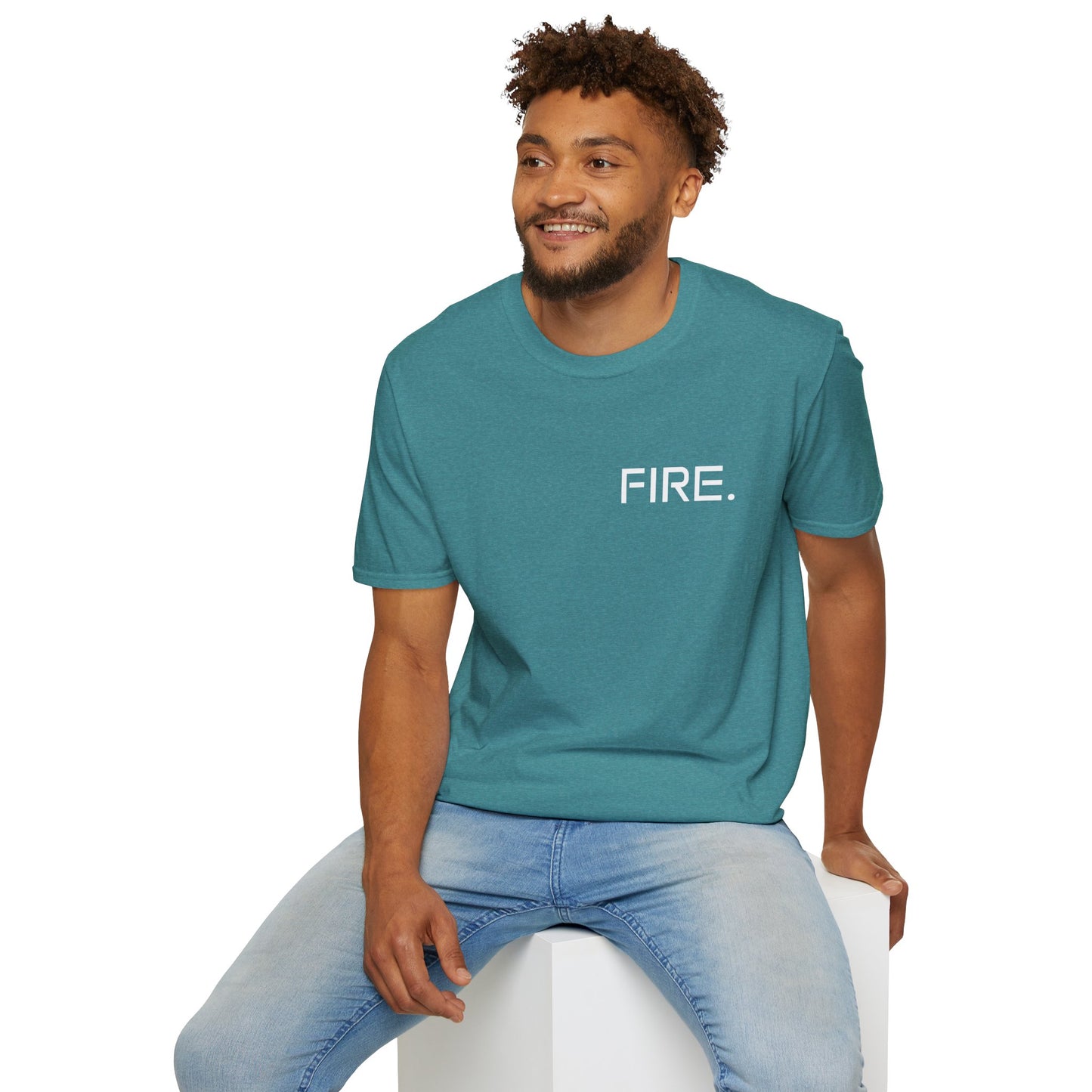 FIRE. Minimal Graphic T‑Shirt — Modern Casual Tee with Bold Text