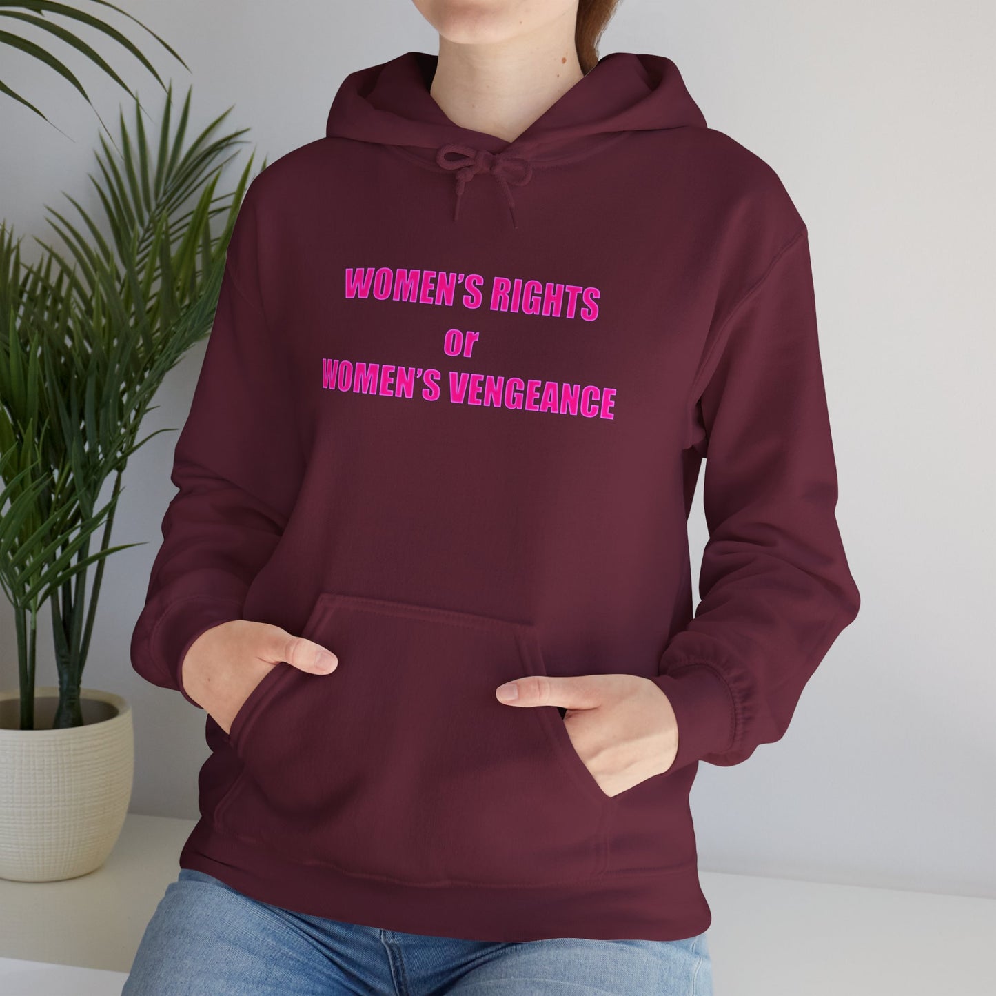Pullover Hooded Sweatshirt - Women's Rights or Women's Vengeance Inspirational Protest Hoodie