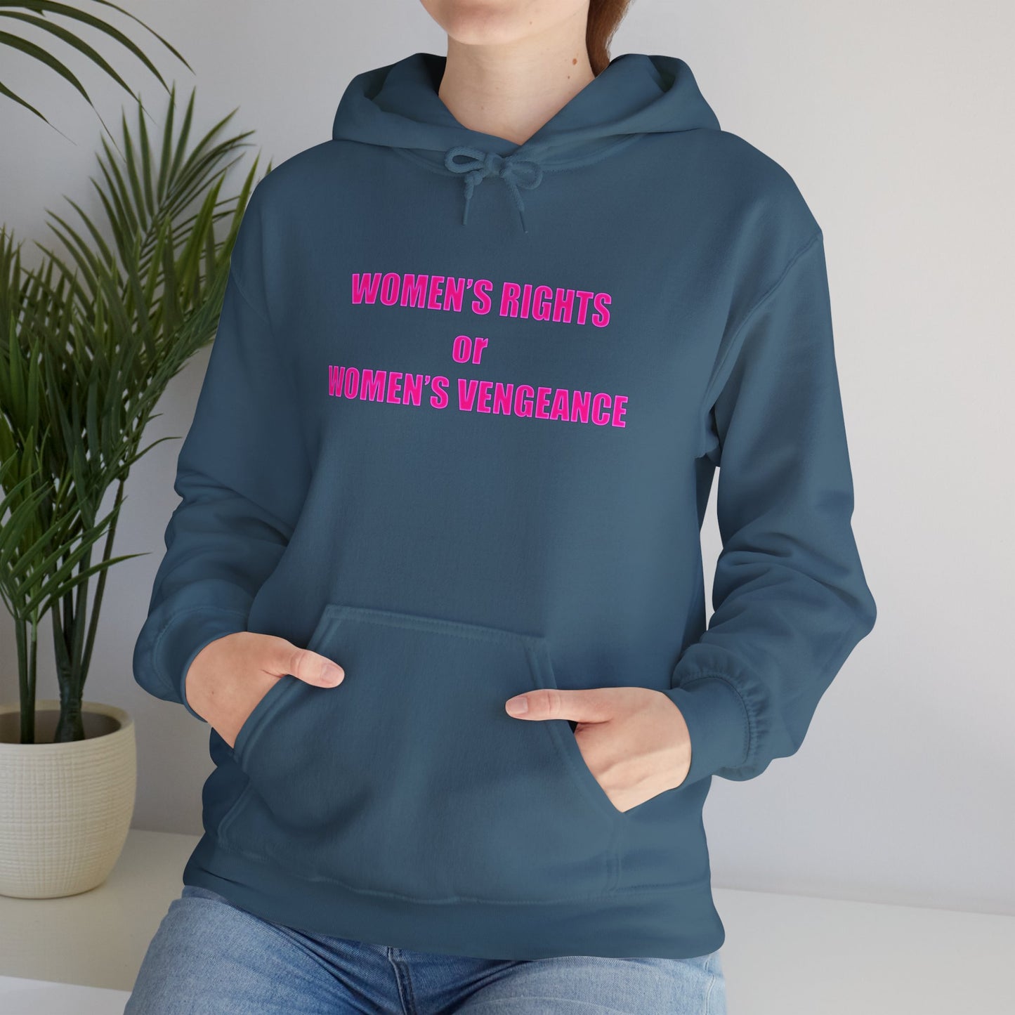 Pullover Hooded Sweatshirt - Women's Rights or Women's Vengeance Inspirational Protest Hoodie