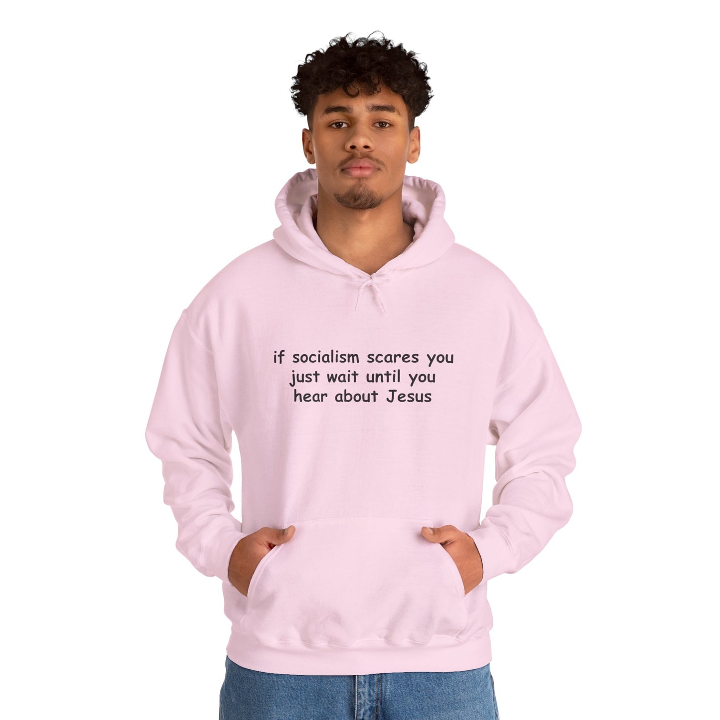 Hoodie — Socialist Jesus Ironic Slogan Hoodie