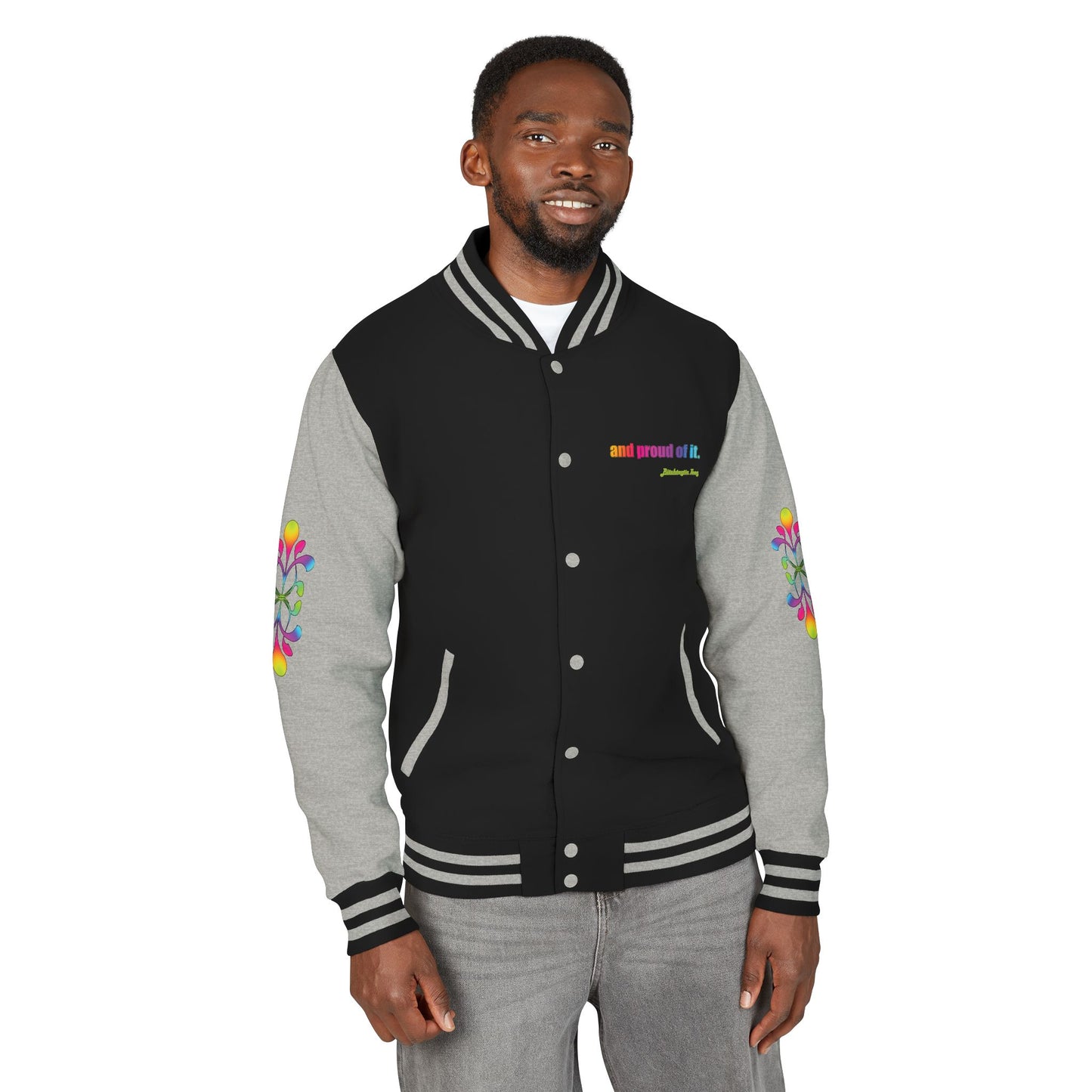 Letterman Jacket — Neon Floral "Socially Inconvenient" Varsity Jacket