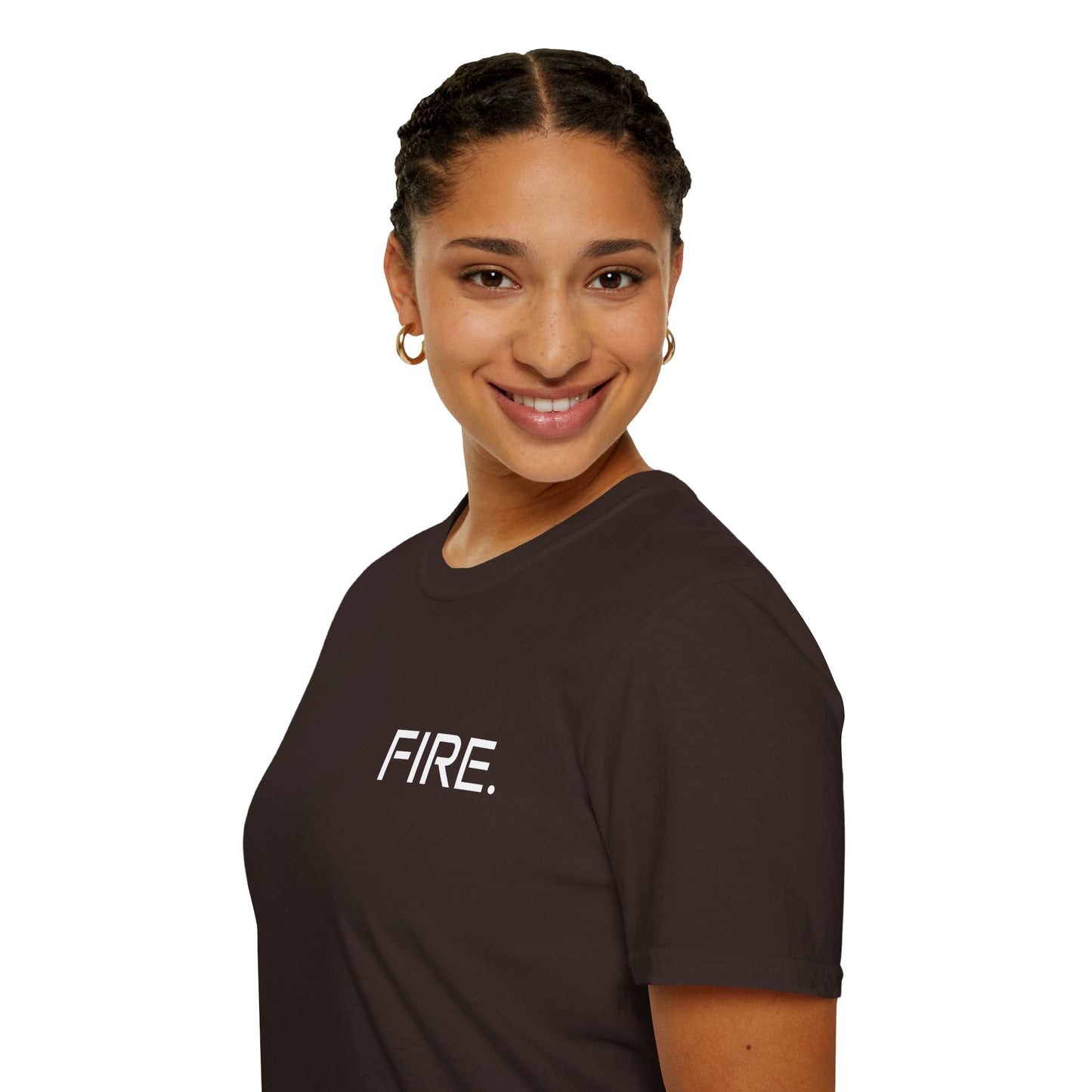 FIRE. Minimal Graphic T‑Shirt — Modern Casual Tee with Bold Text