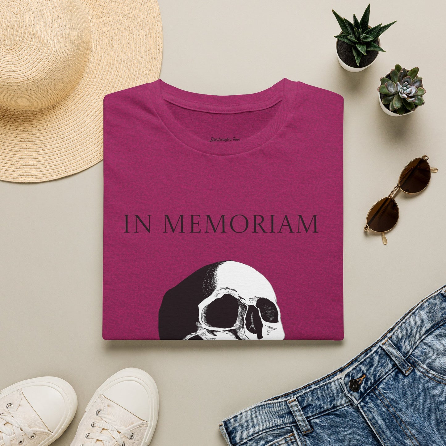 In Memoriam Skull Graphic T-Shirt, Unisex Casual Tee in Remembrance for the Death of Liberty