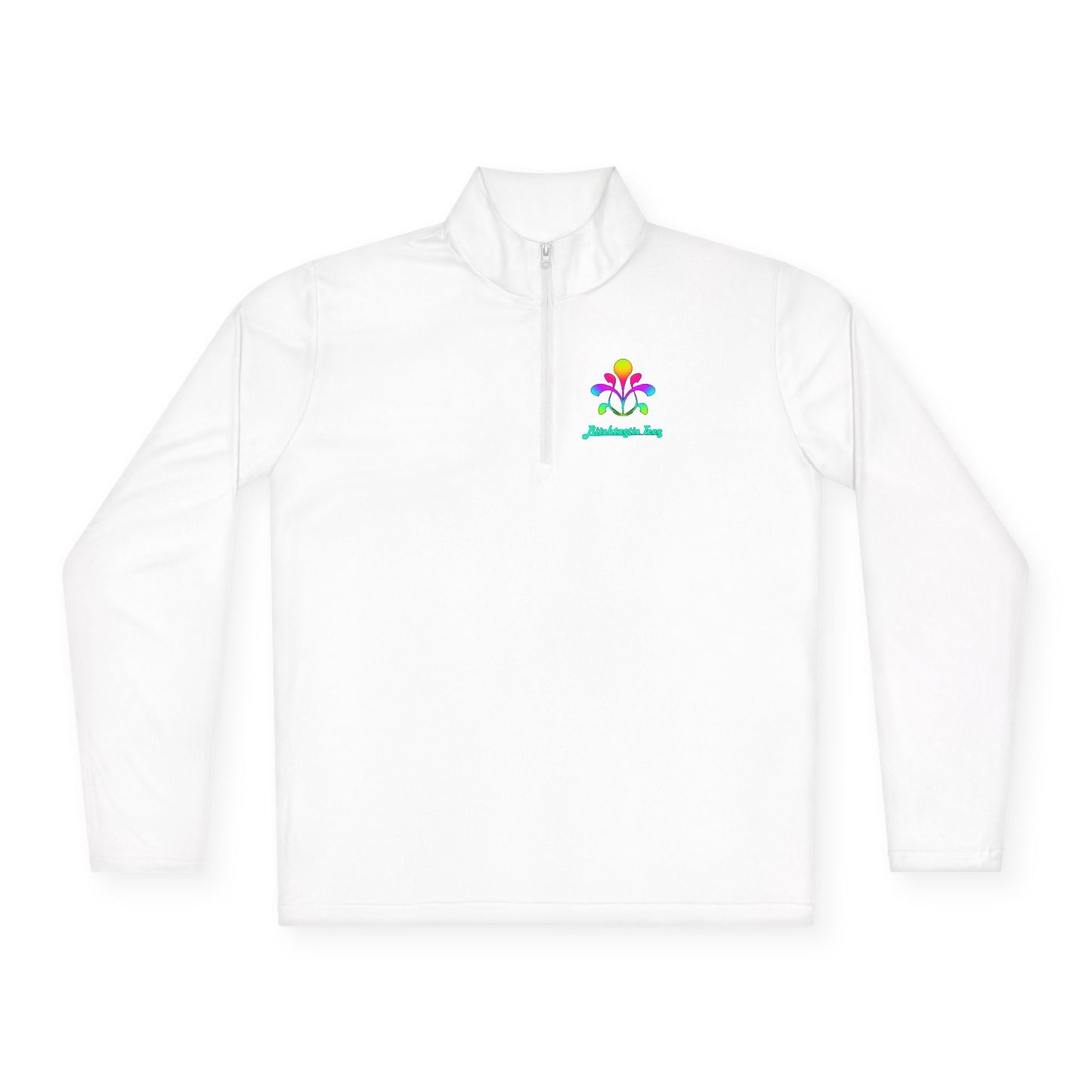 Quarter-Zip Pullover — Colorful Abstract Floral Logo "Brighten Conversations"
