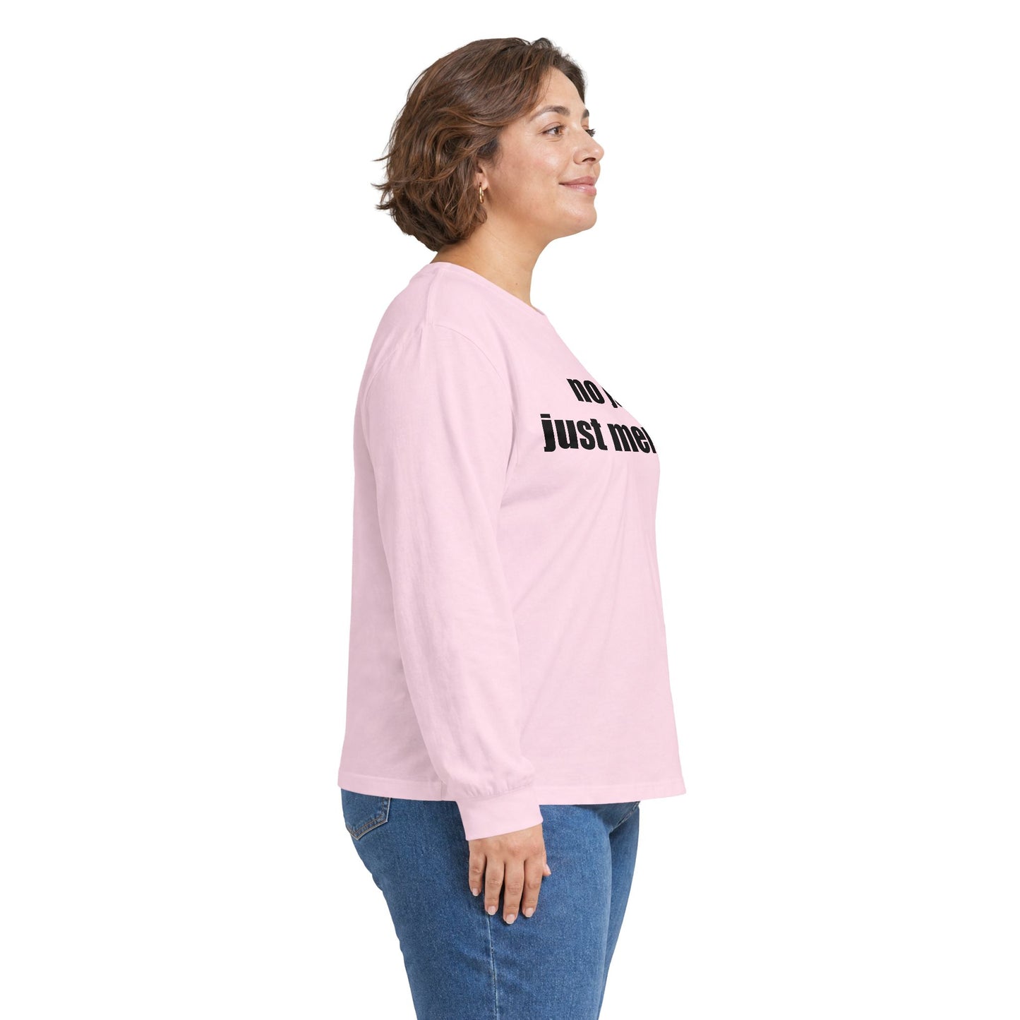 Long Sleeve Tee — "no joy. just memes." Minimalist Meme Shirt