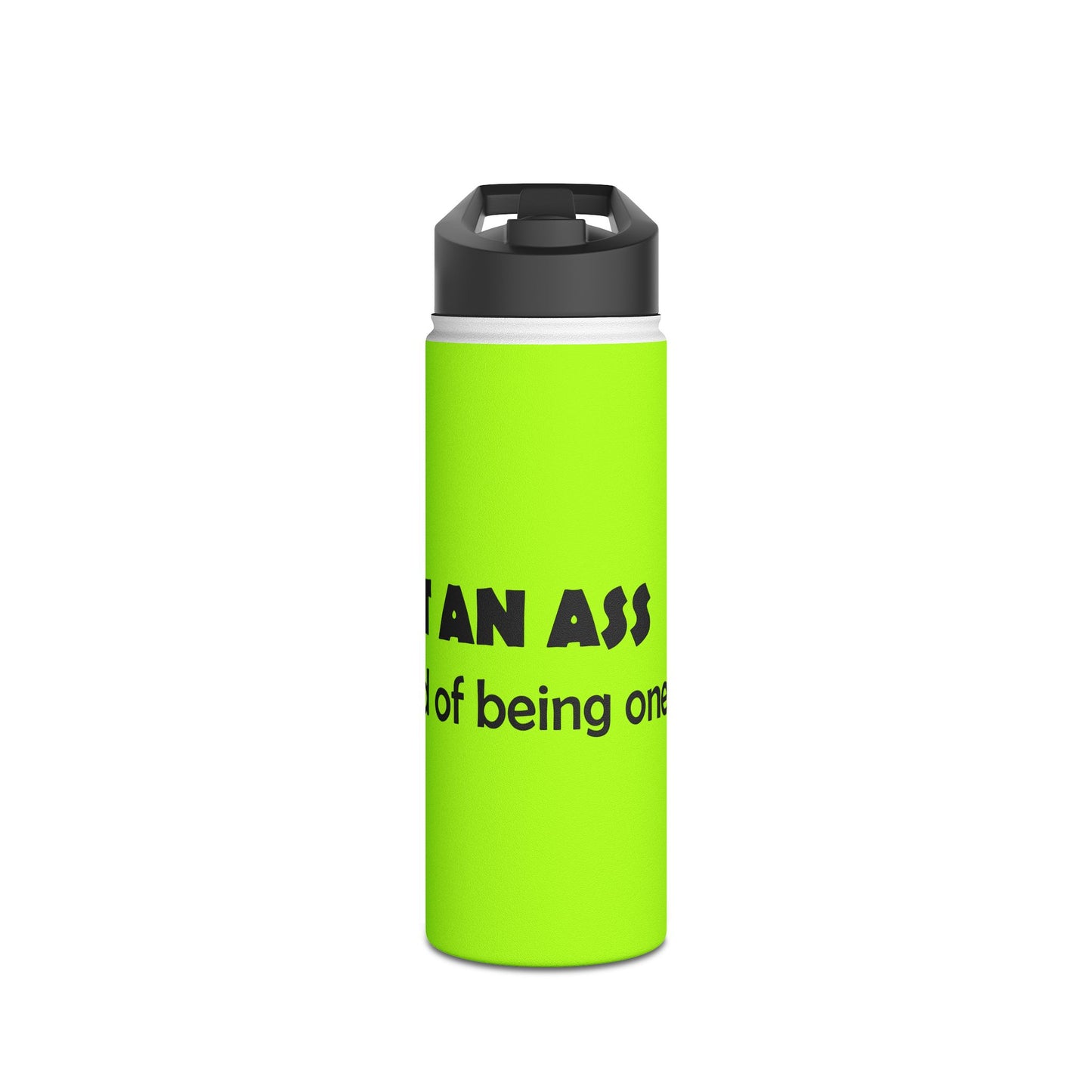 Funny Neon Stainless Steel Water Bottle — Bold 'Eat an Ass' Humorous Quote