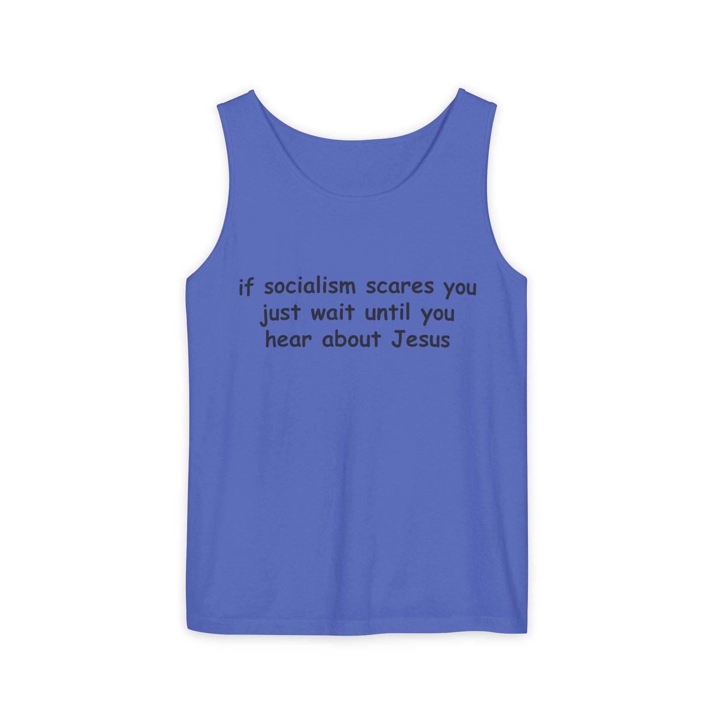 Socialist Jesus Tank Top — Conservative Irony Statement Tank