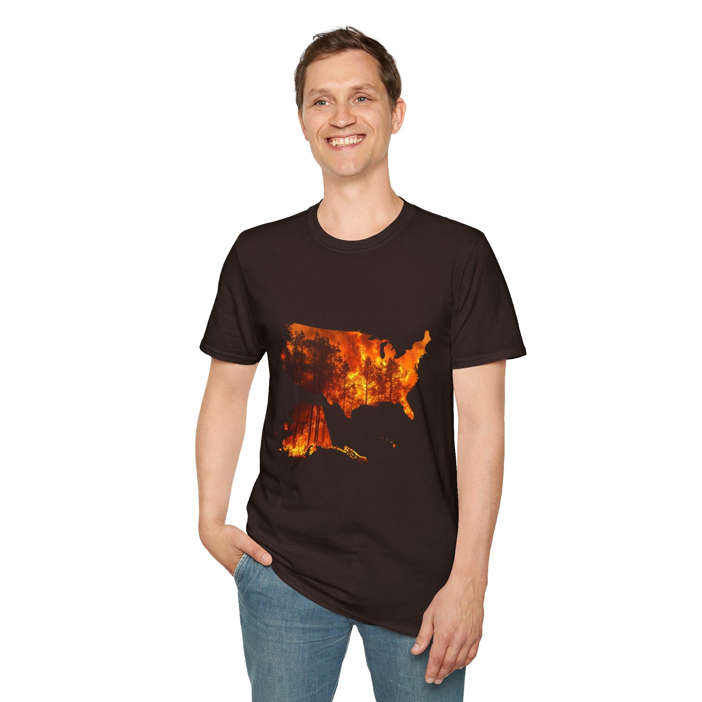 USA Map Graphic T-Shirt — Shit's on Fire Yo Awareness Tee