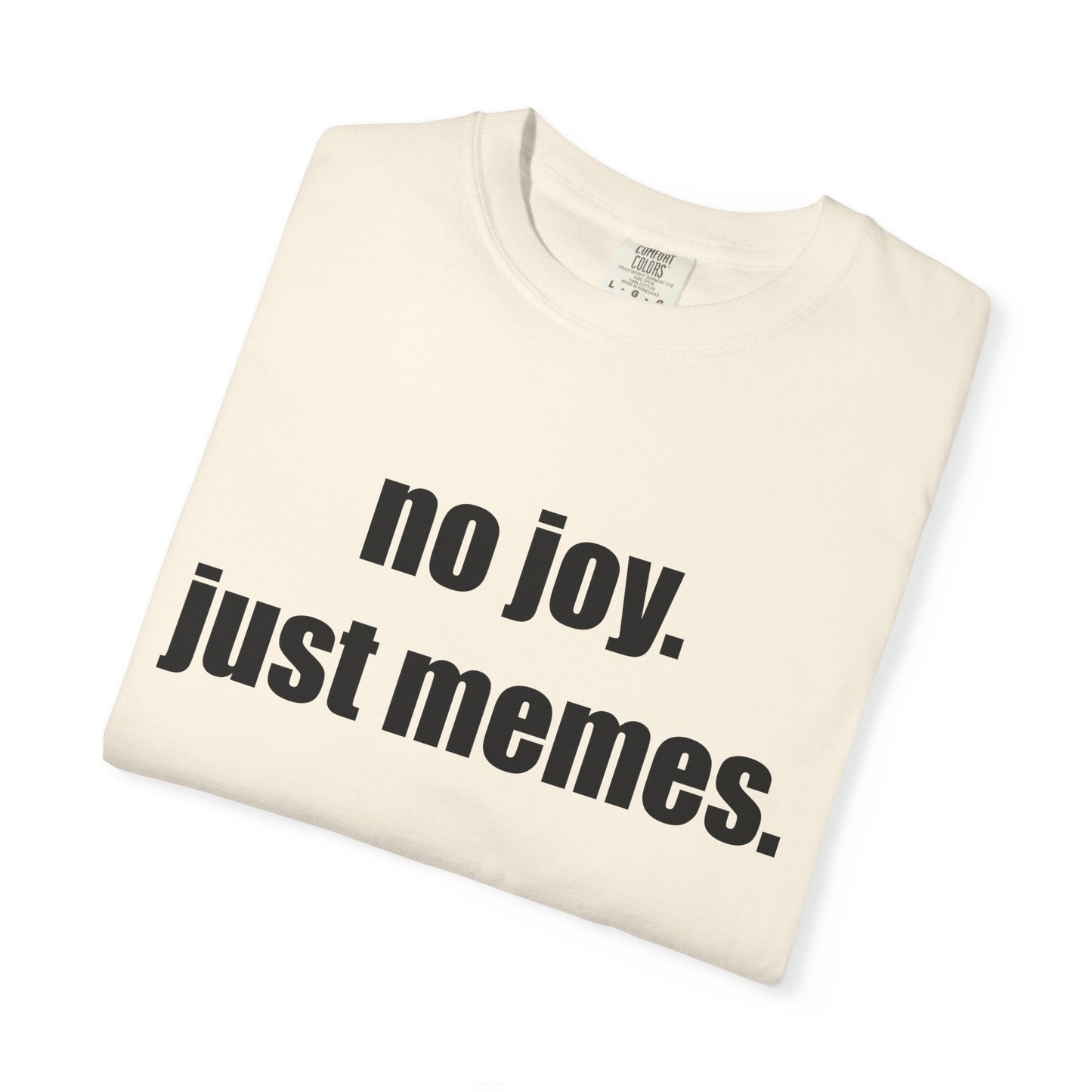 T-Shirt — "no joy. just memes." Graphic Tee