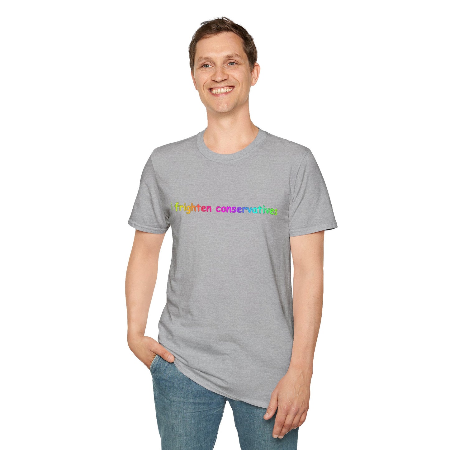 T-Shirt — "I Frighten Conservatives" Rainbow Graphic Tee
