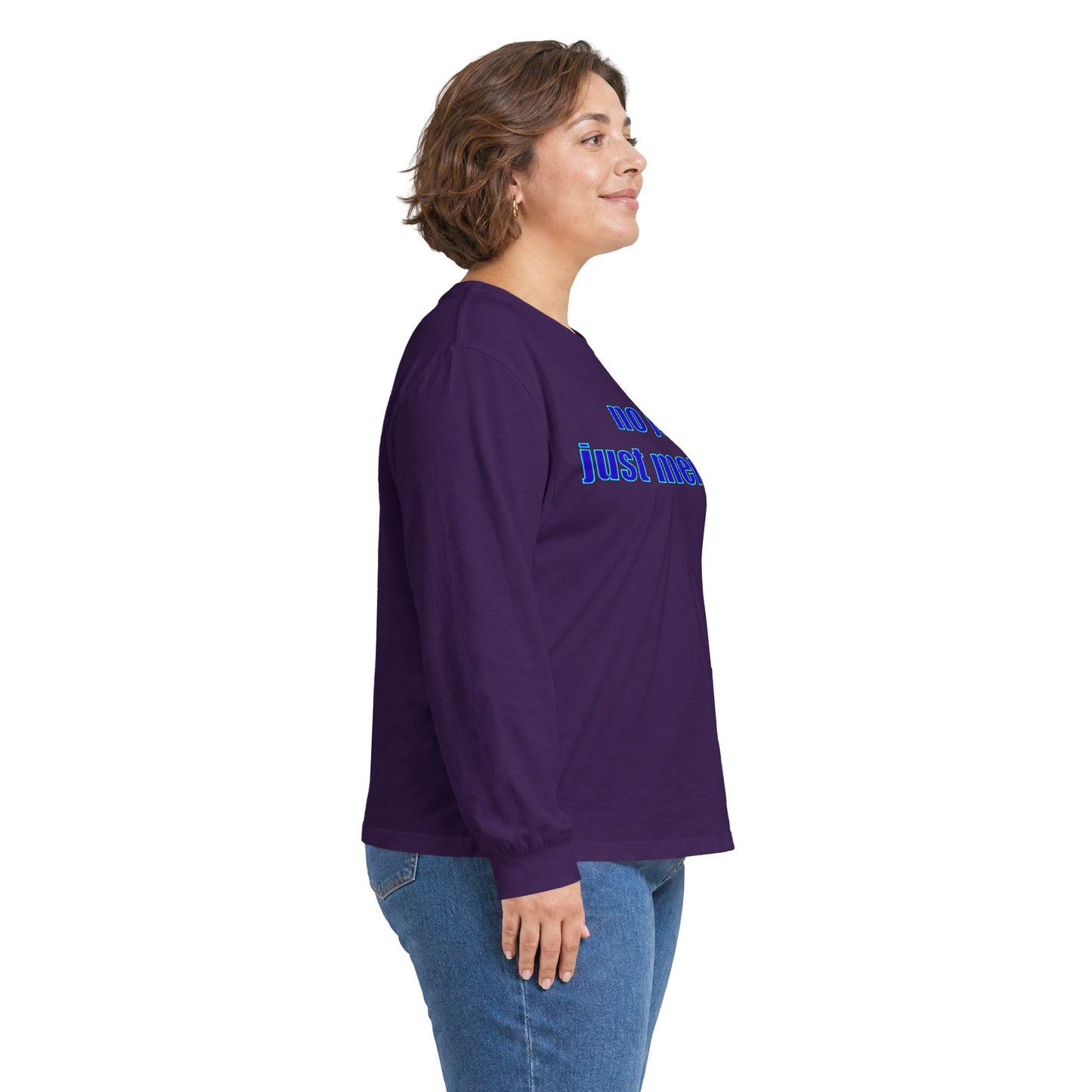 Long Sleeve Tee — "no joy. just memes." Minimalist Meme Shirt