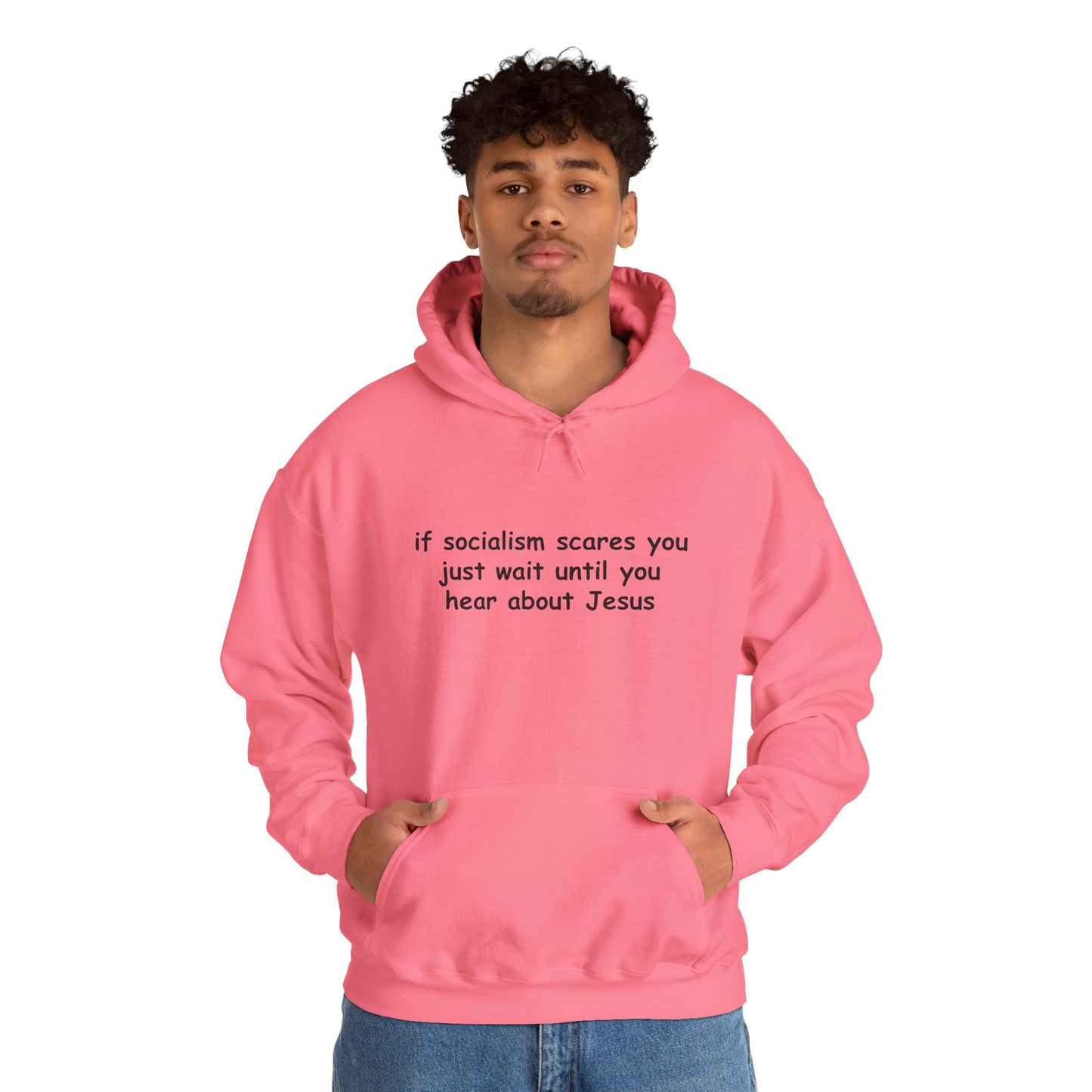 Hoodie — Socialist Jesus Ironic Slogan Hoodie
