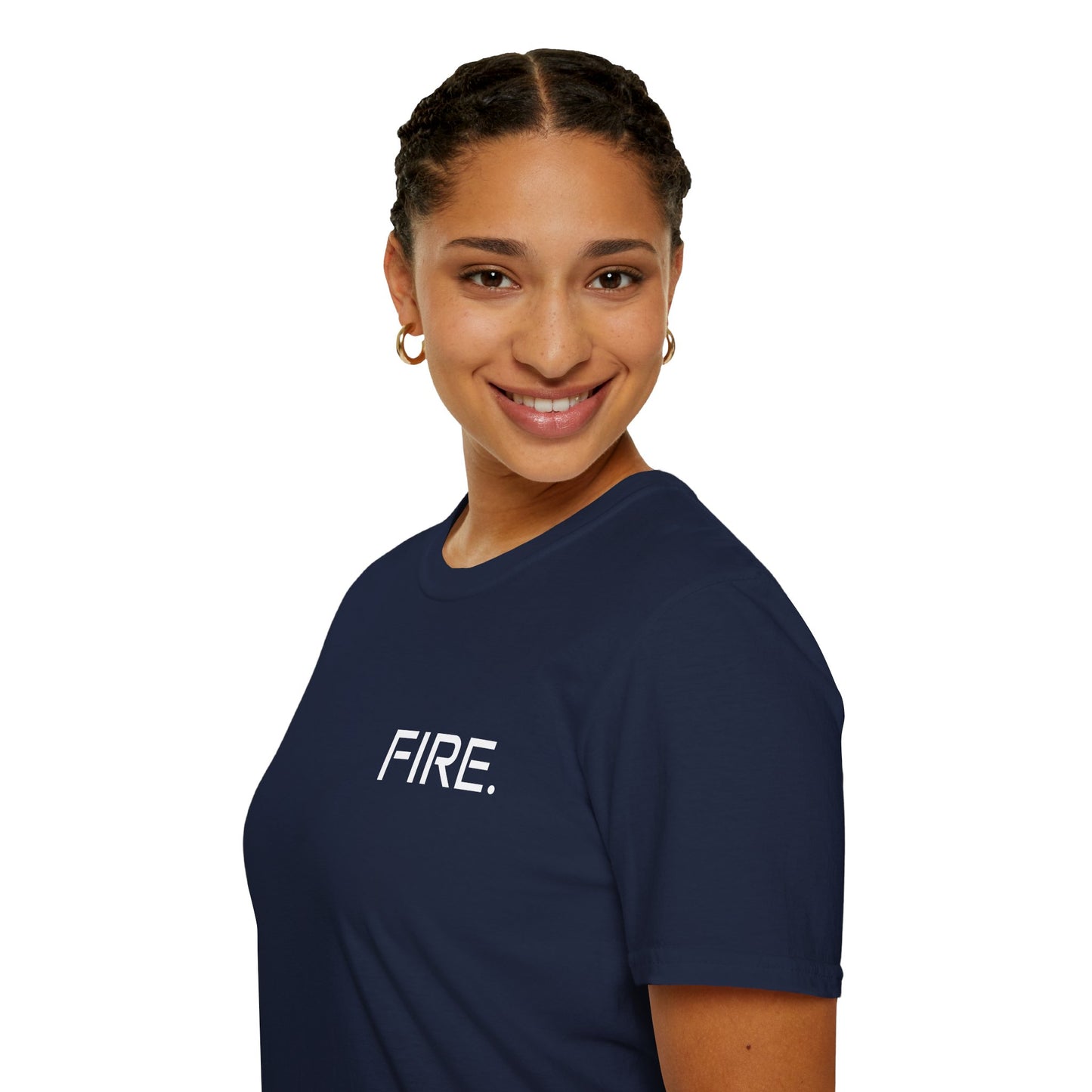 FIRE. Minimal Graphic T‑Shirt — Modern Casual Tee with Bold Text
