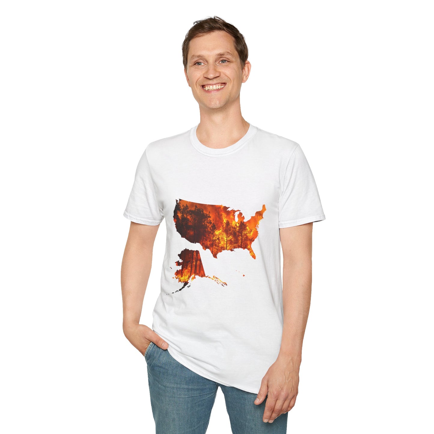 USA Map Graphic T-Shirt — Shit's on Fire Yo Awareness Tee