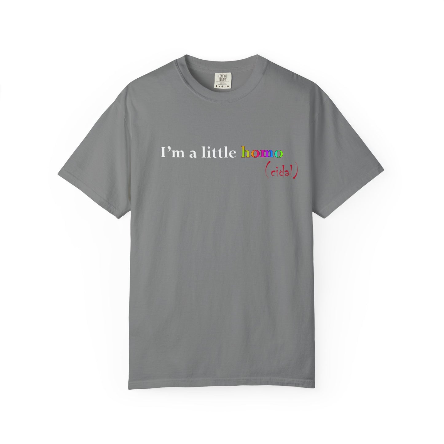 I'm a little homo (cidal) T-Shirt — Identity and Vibe Slogan Tee