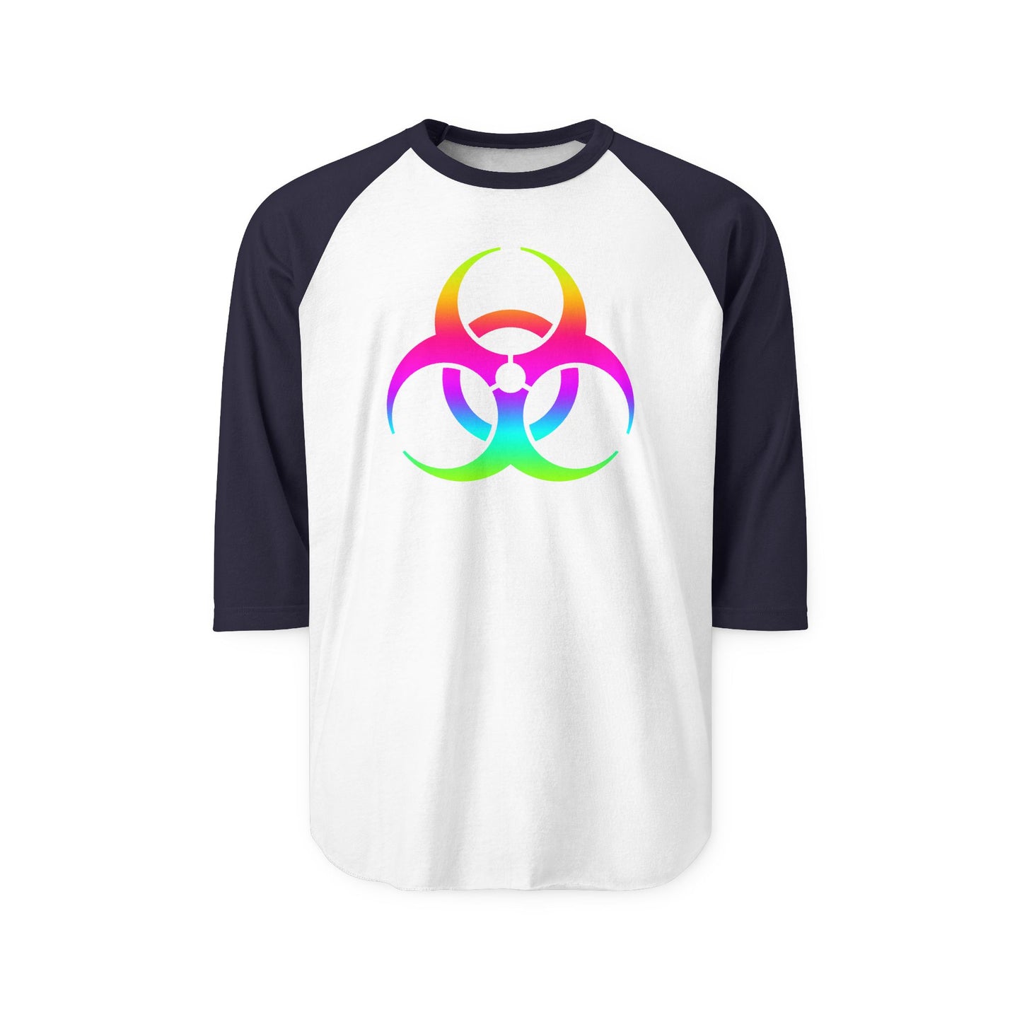 Rainbow Biohazard Raglan Shirt
